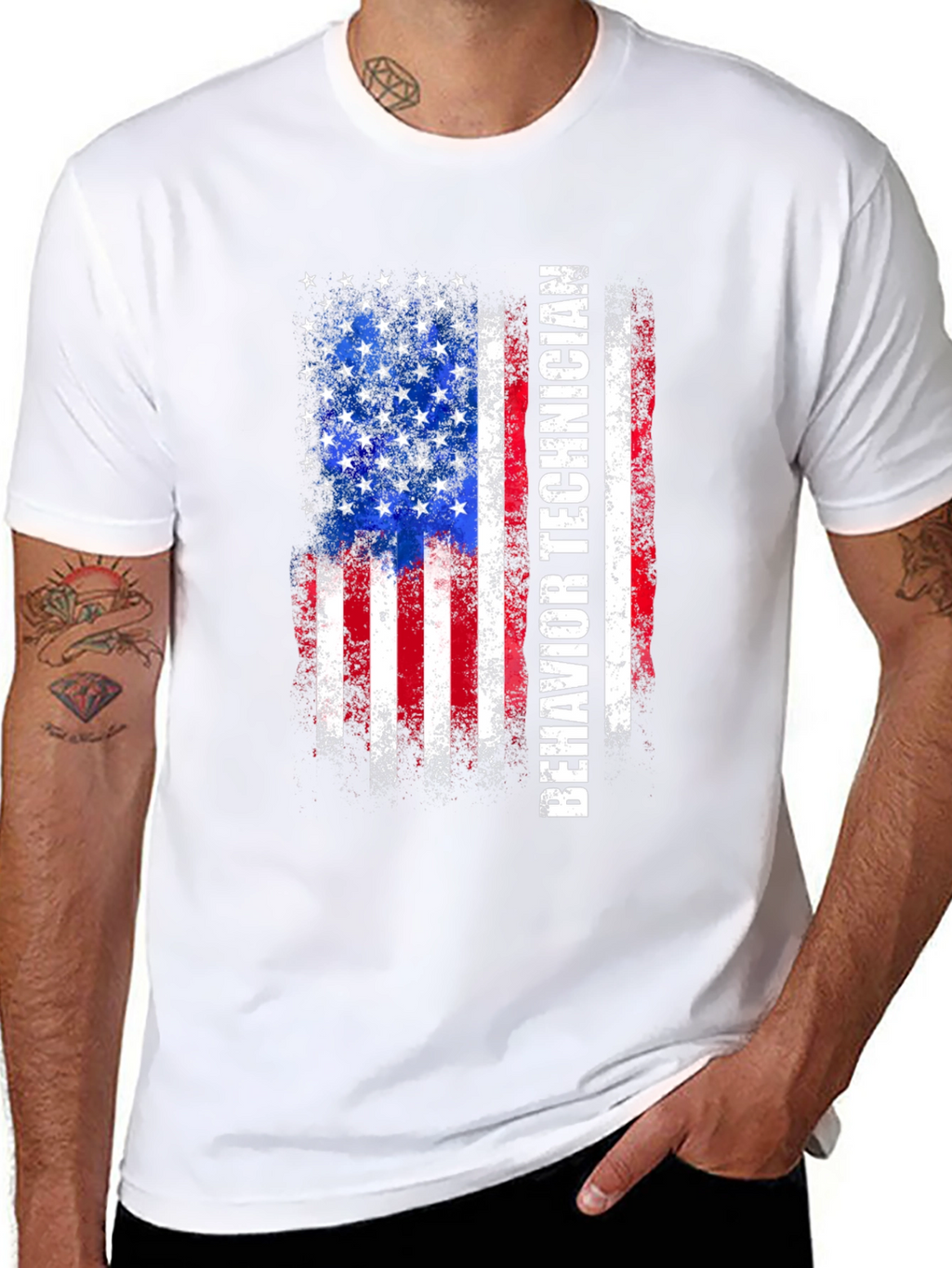 Behavior Technician American Flag T-Shirt