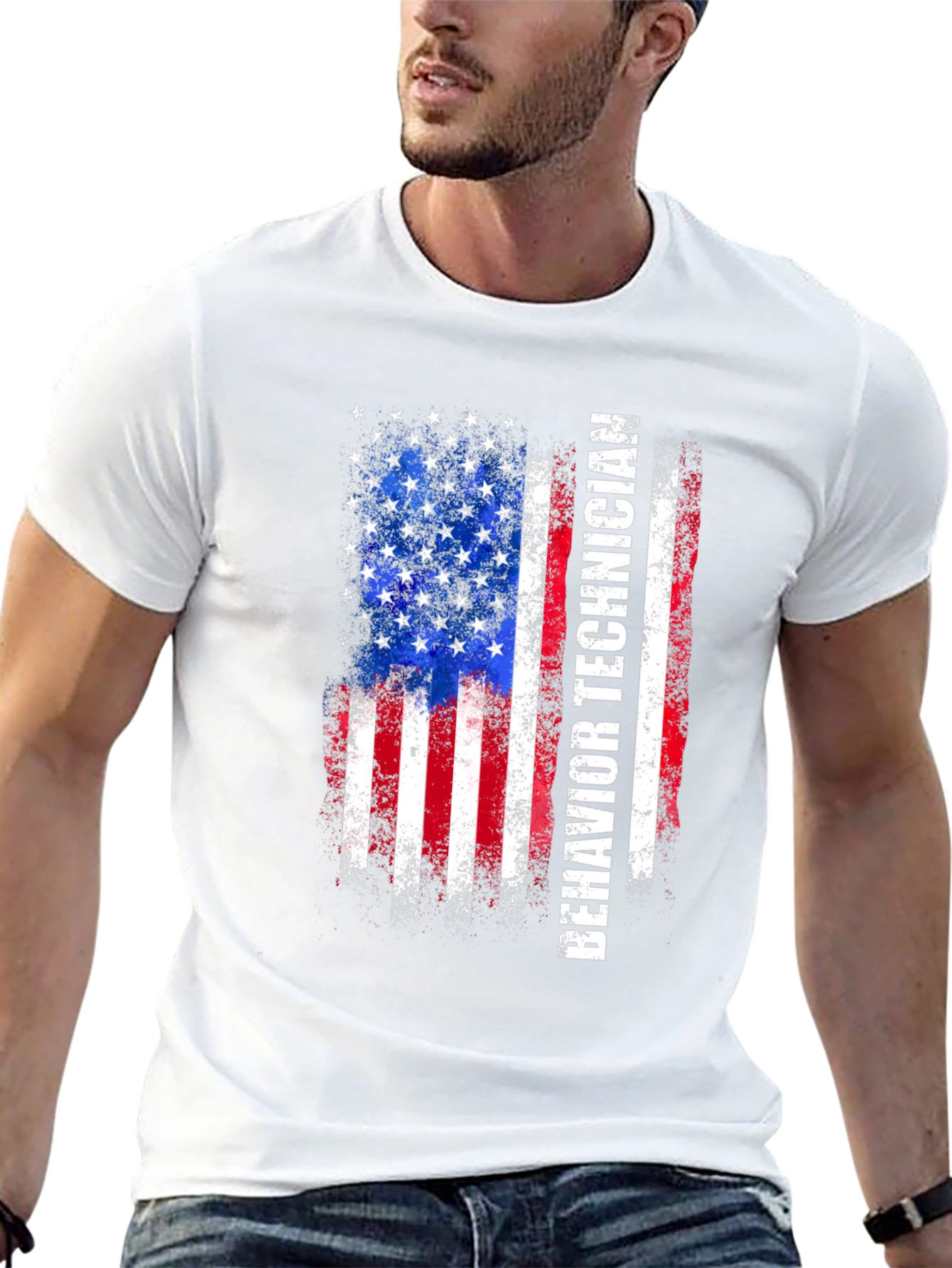 Behavior Technician American Flag T-Shirt