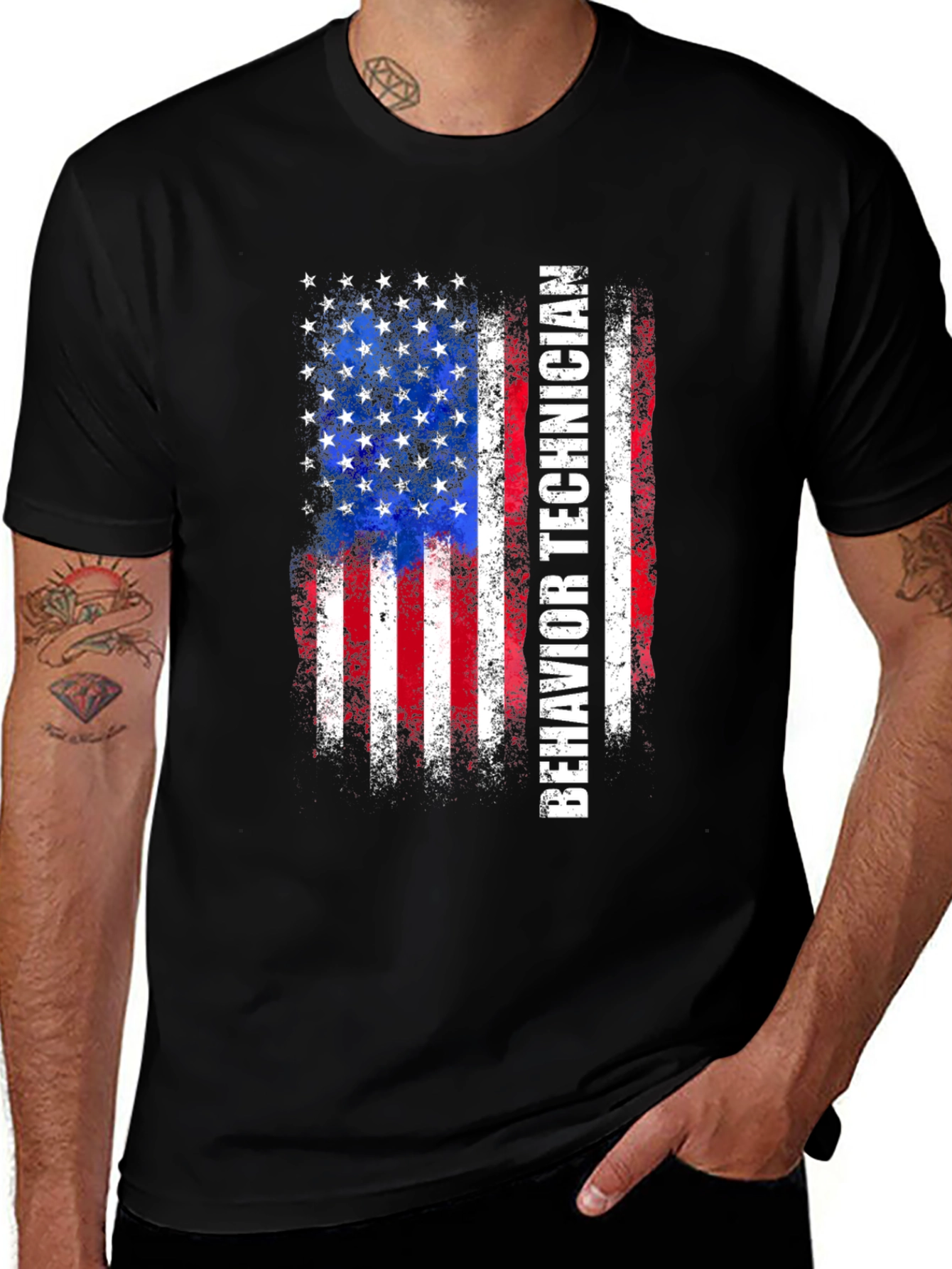 Behavior Technician American Flag T-Shirt