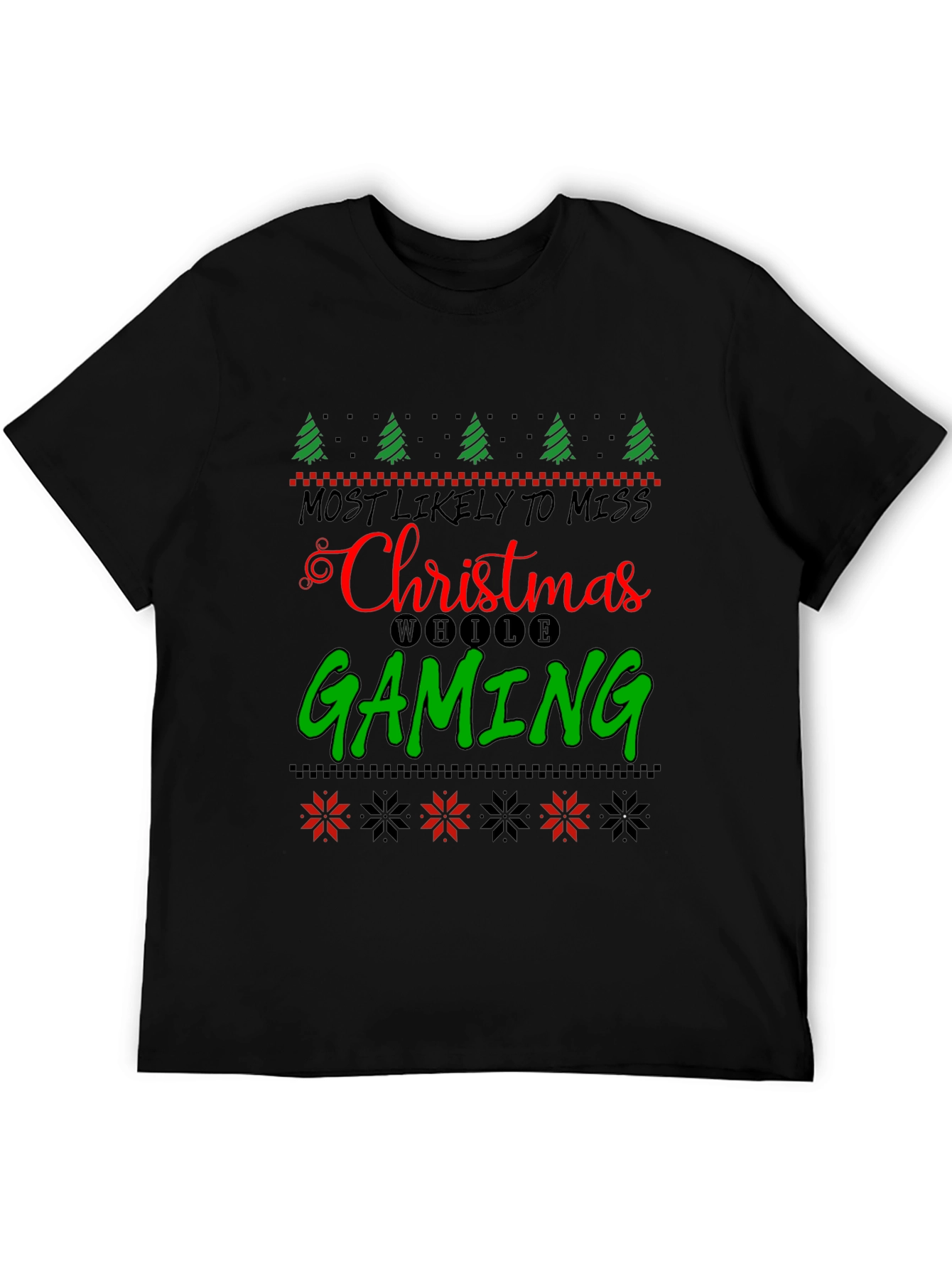 Gamer Christmas T-Shirt - Most Likely to Miss Gaming Tee