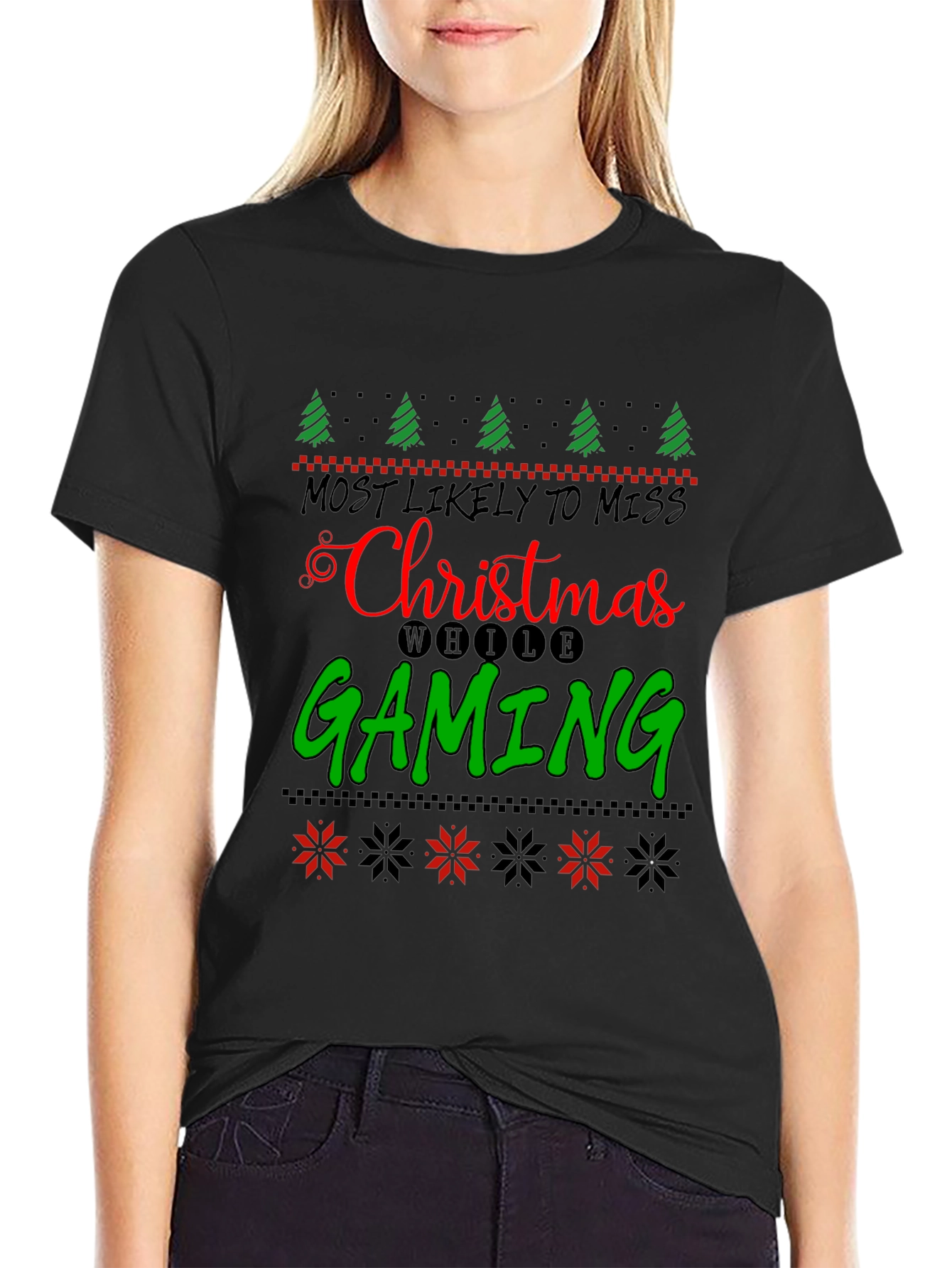 Gamer Christmas T-Shirt - Most Likely to Miss Gaming Tee