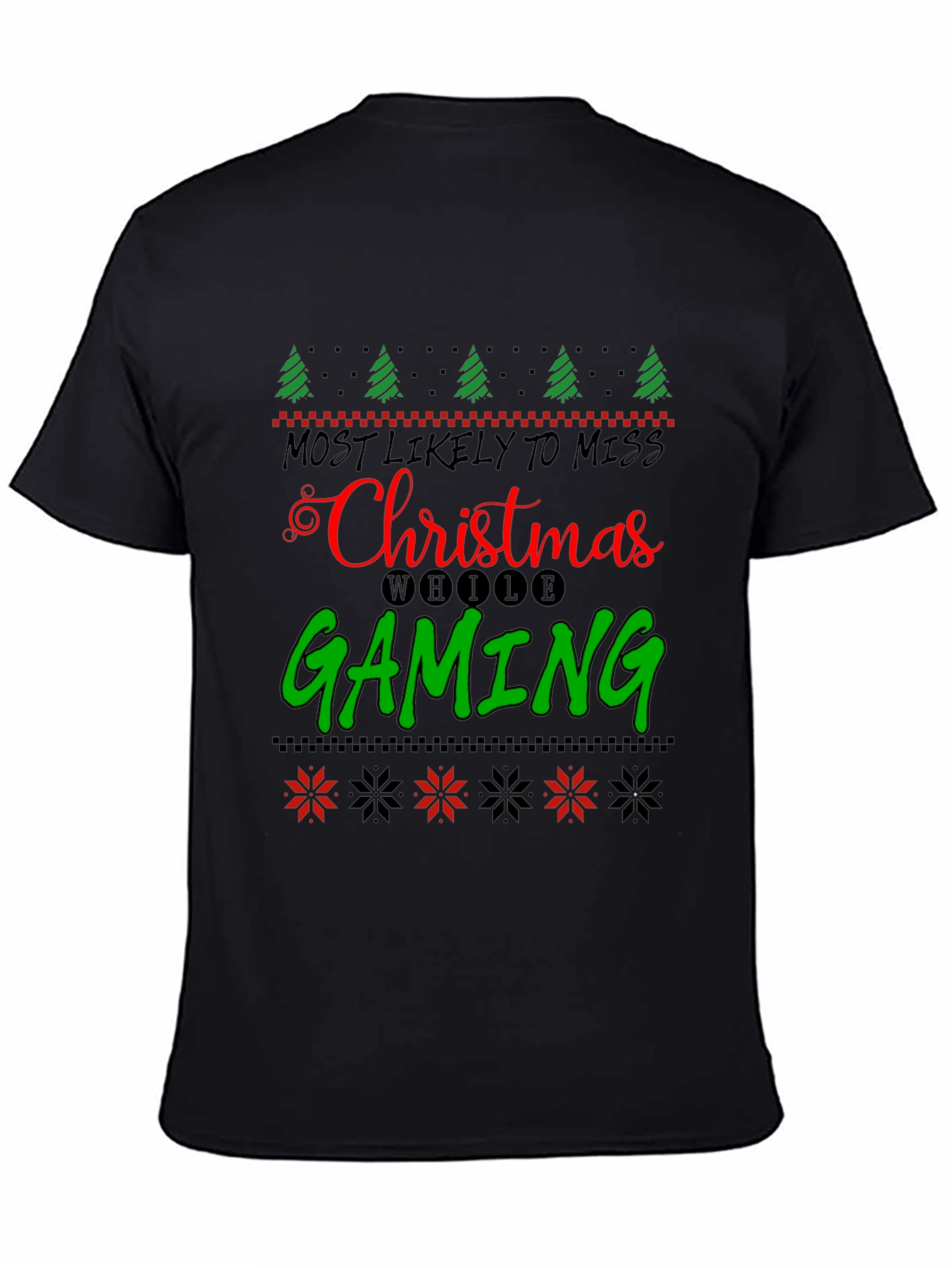 Gamer Christmas T-Shirt - Most Likely to Miss Gaming Tee