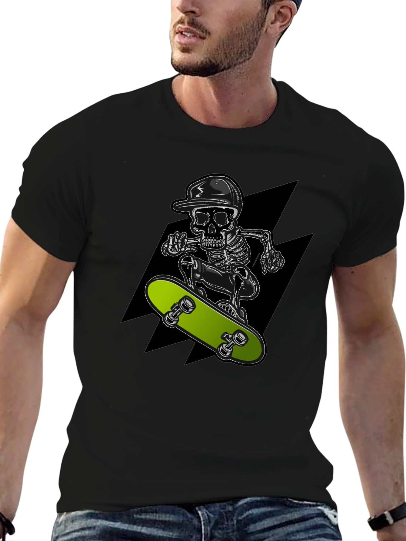 Skull Skateboarder Graphic T-Shirt