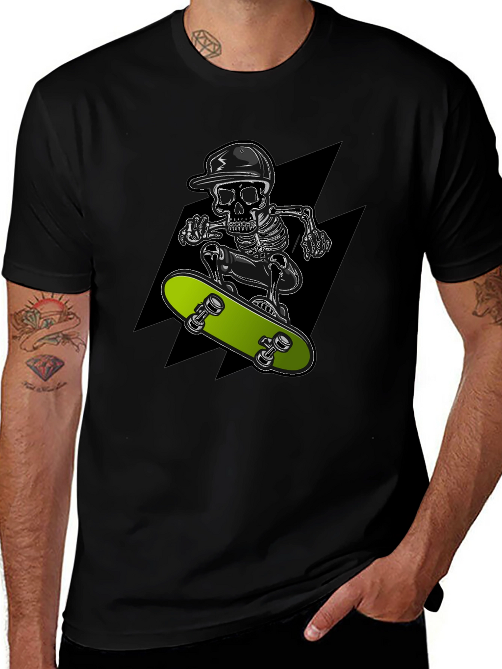 Skull Skateboarder Graphic T-Shirt