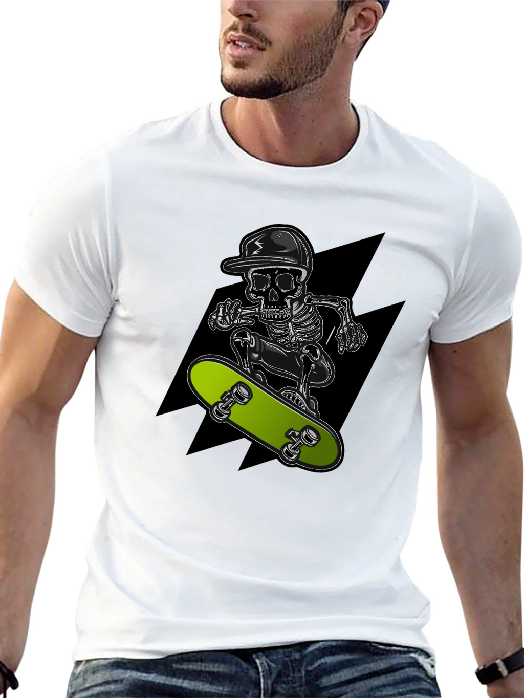 Skull Skateboarder Graphic T-Shirt