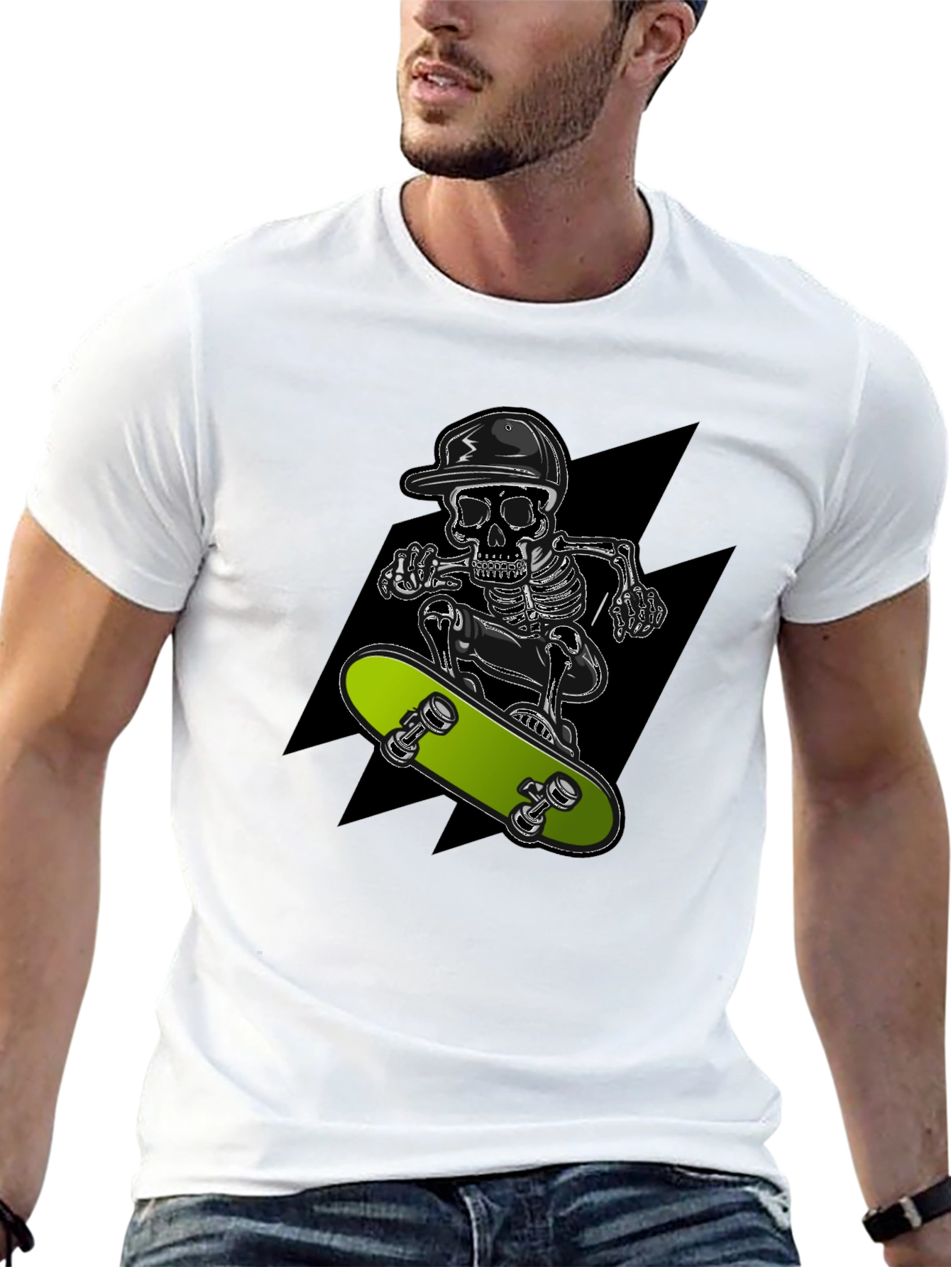 Skull Skateboarder Graphic T-Shirt