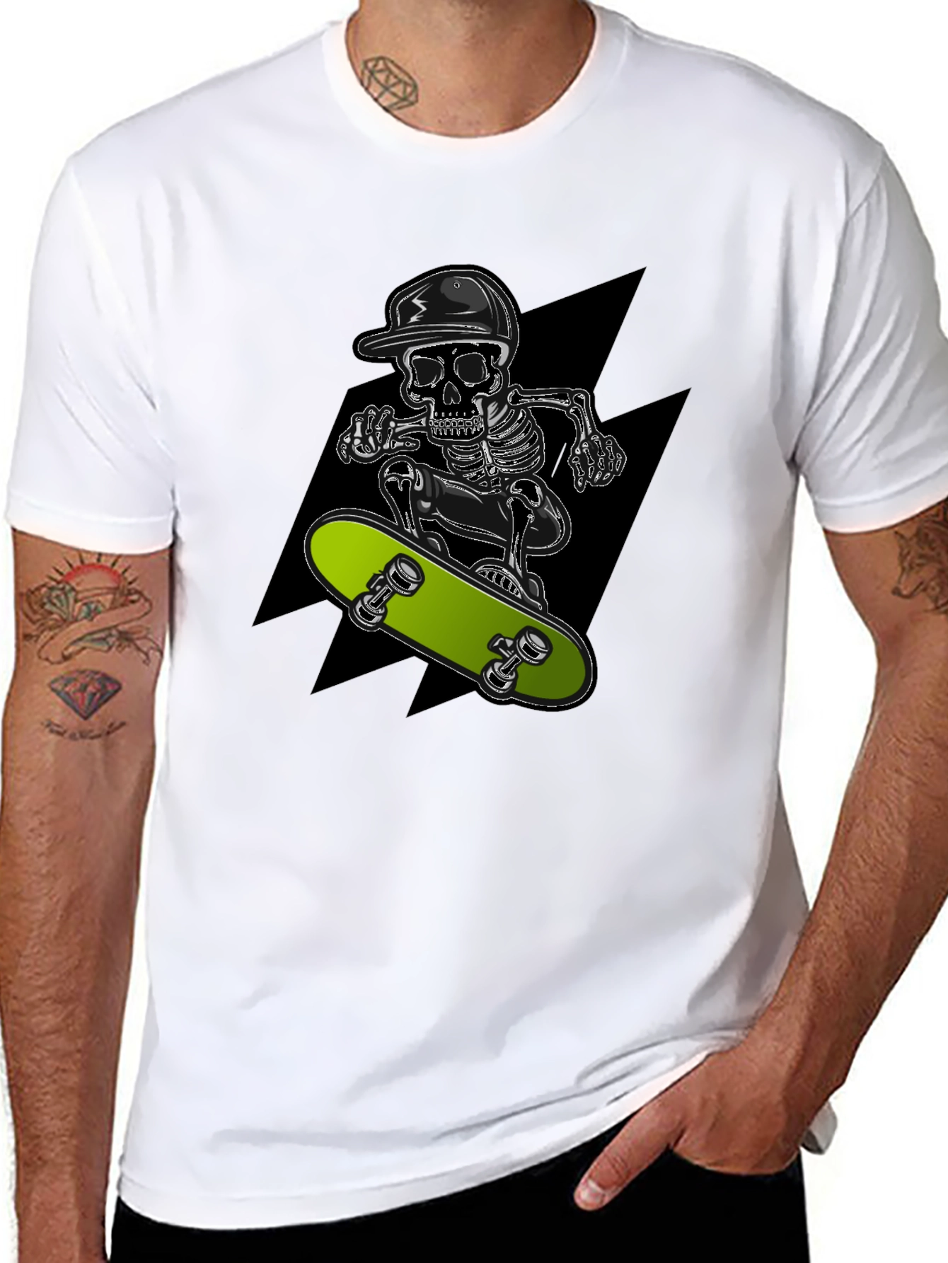 Skull Skateboarder Graphic T-Shirt