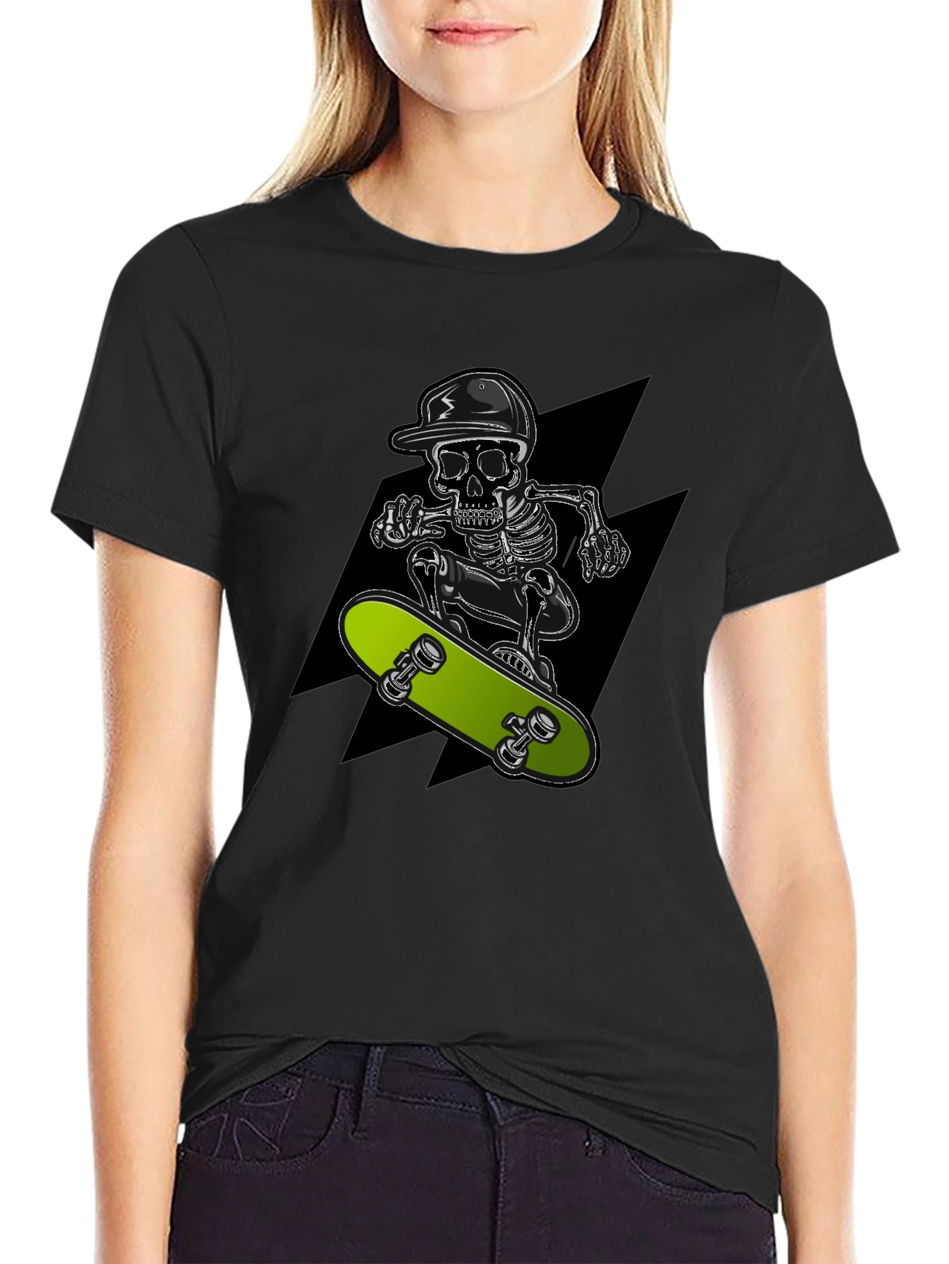 Skull Skateboarder Graphic T-Shirt