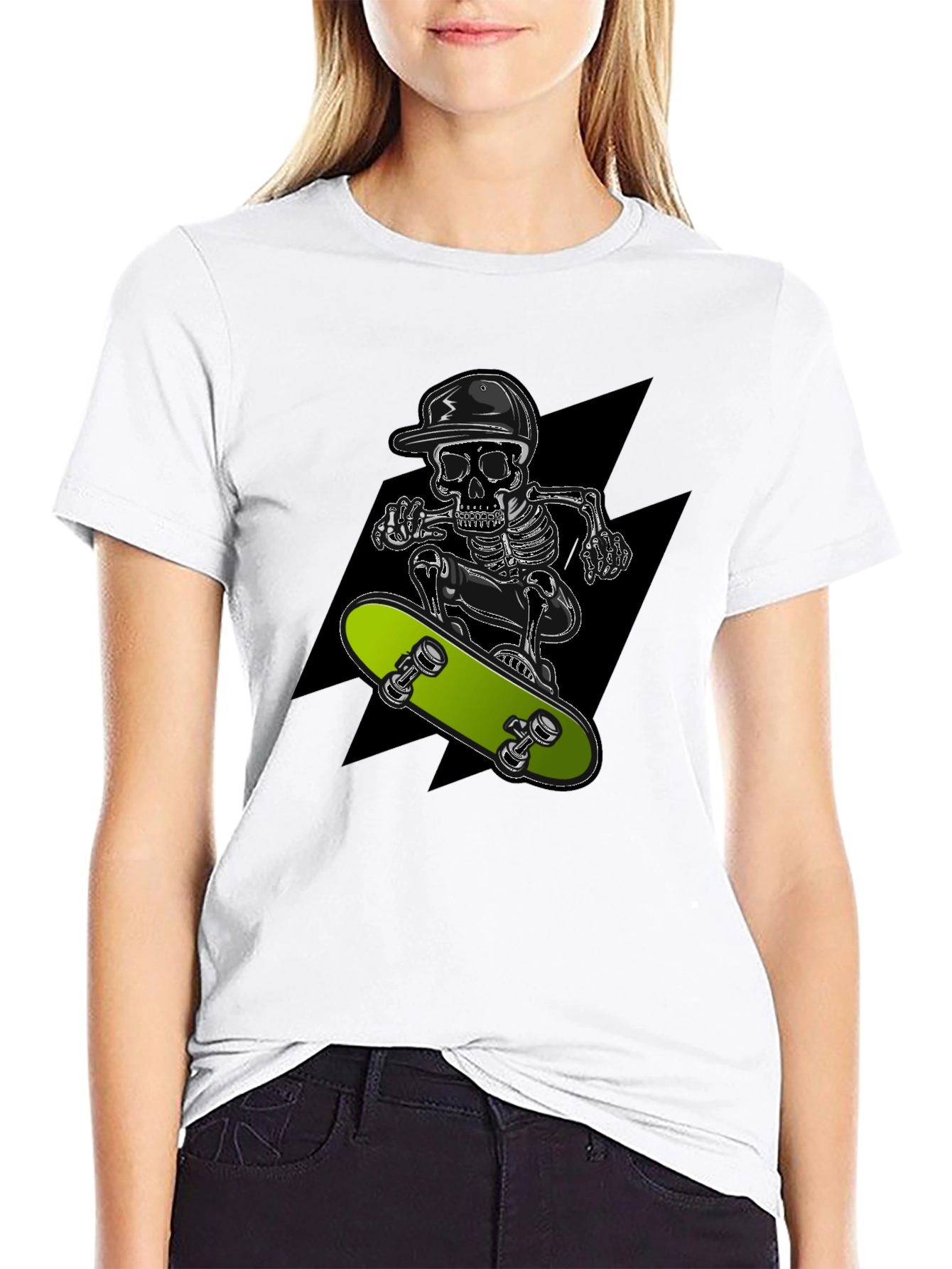 Skull Skateboarder Graphic T-Shirt
