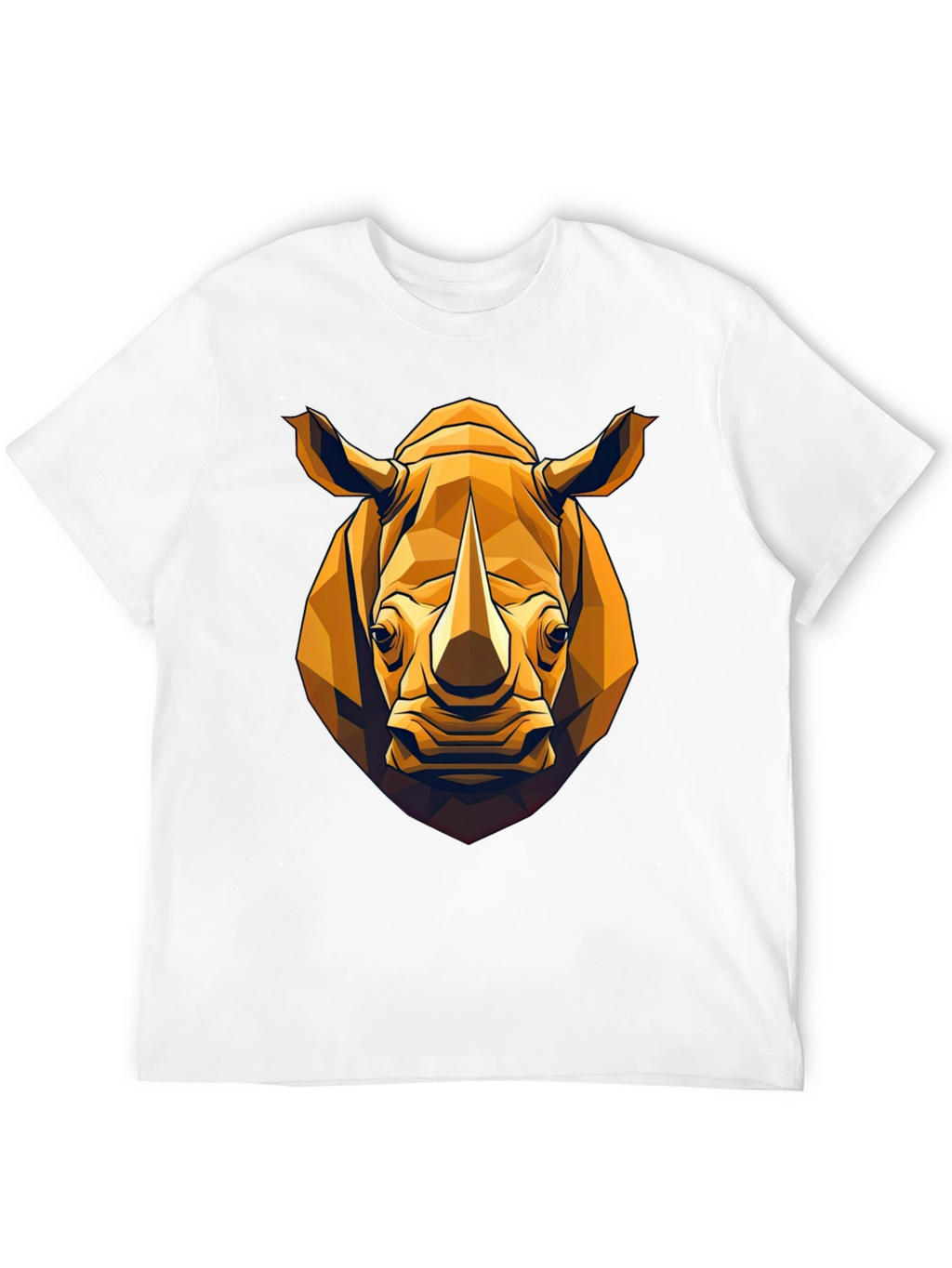 Geometric Rhino Graphic Tee - Black
