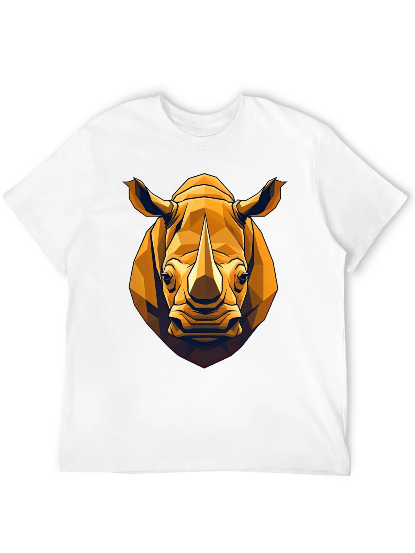 Geometric Rhino Graphic Tee - Black