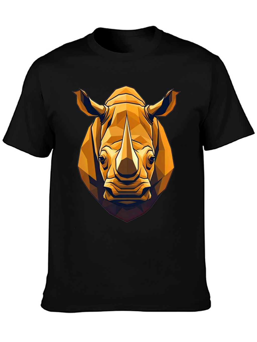 Geometric Rhino Graphic Tee - Black