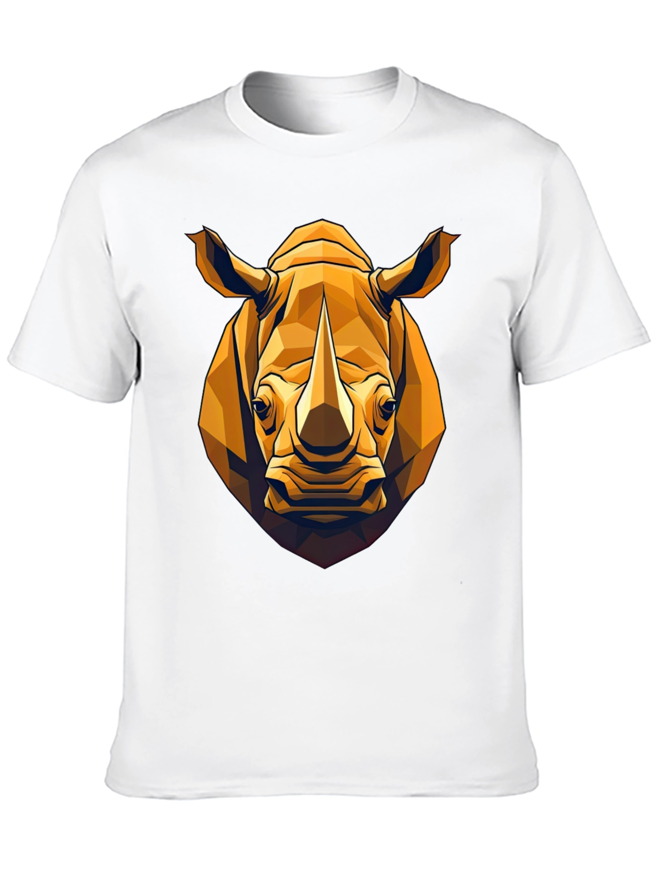 Geometric Rhino Graphic Tee - Black