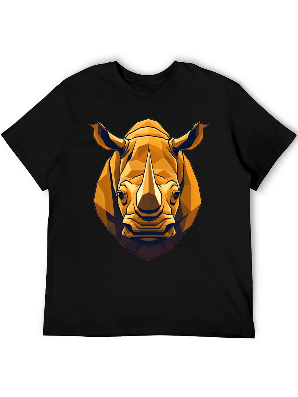 Geometric Rhino Graphic Tee - Black