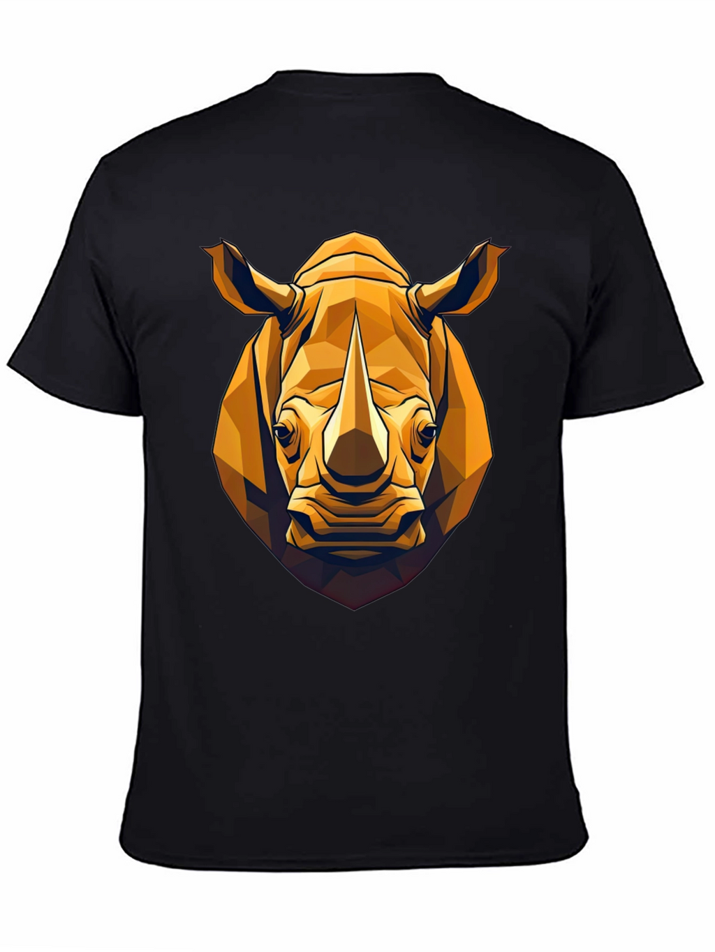 Geometric Rhino Graphic Tee - Black