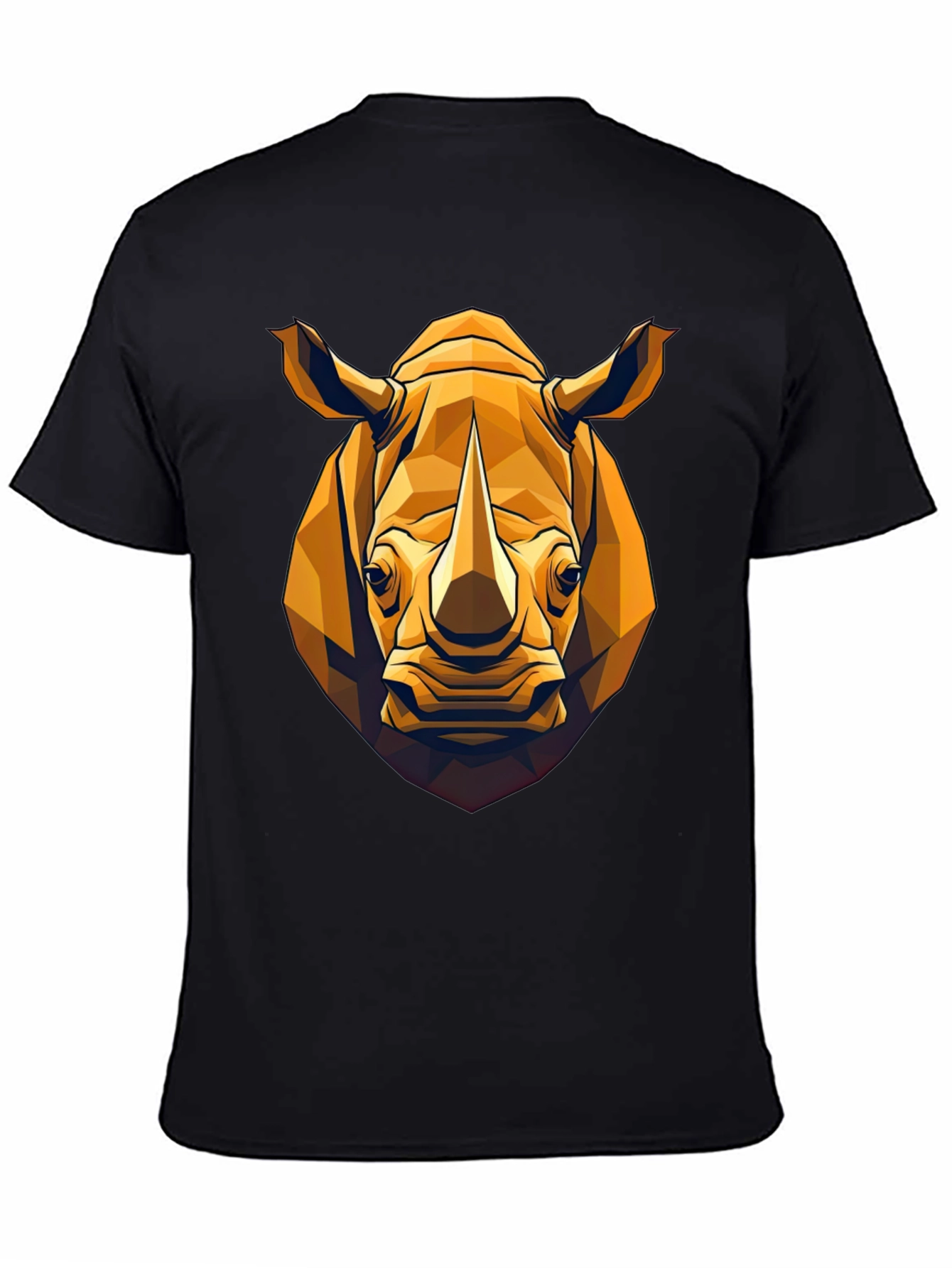 Geometric Rhino Graphic Tee - Black