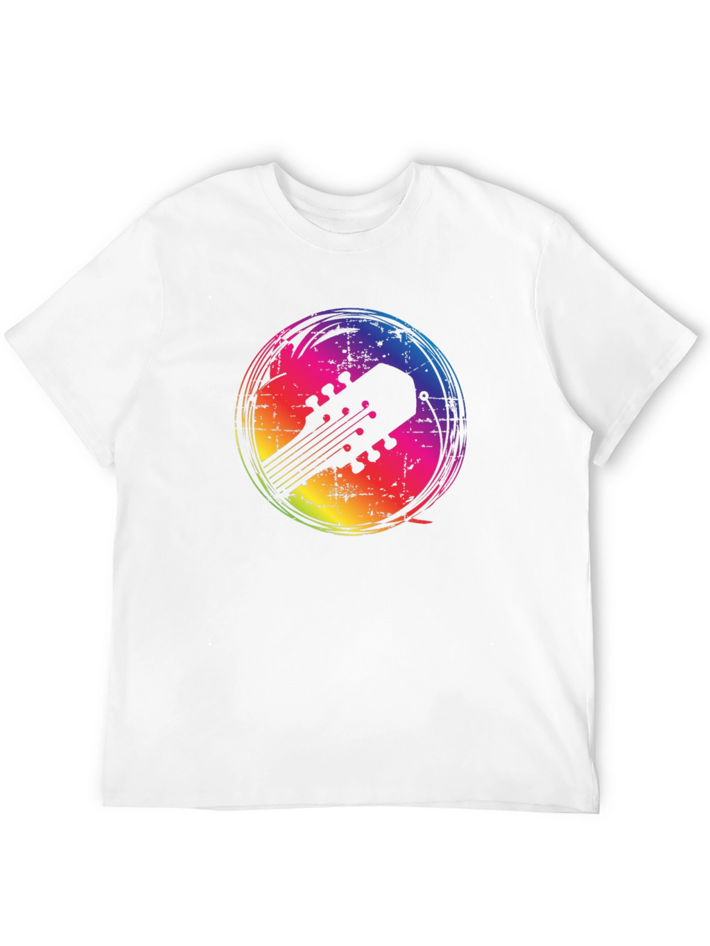 Rainbow Guitar Headstock Graphic Tee