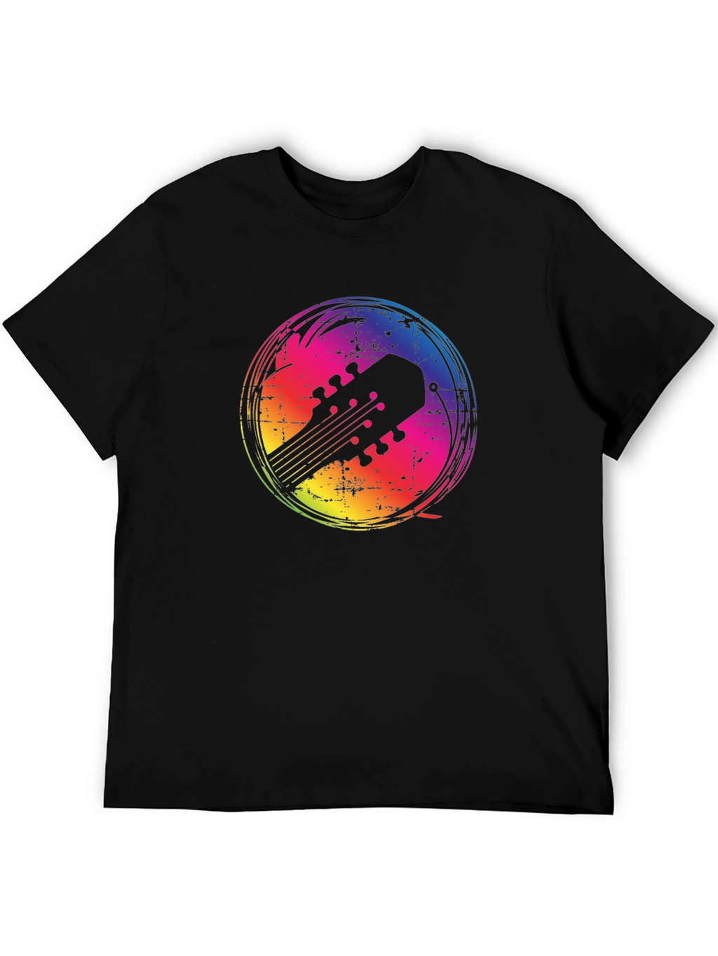 Rainbow Guitar Headstock Graphic Tee