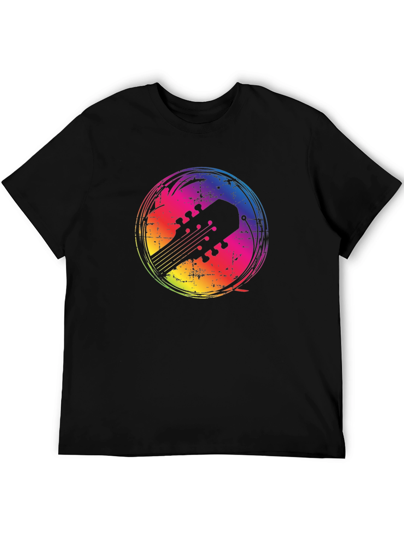 Rainbow Guitar Headstock Graphic Tee