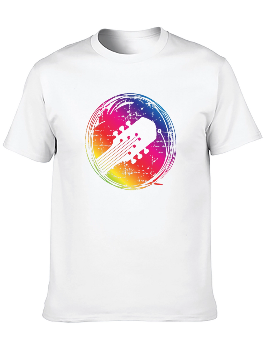 Rainbow Guitar Headstock Graphic Tee