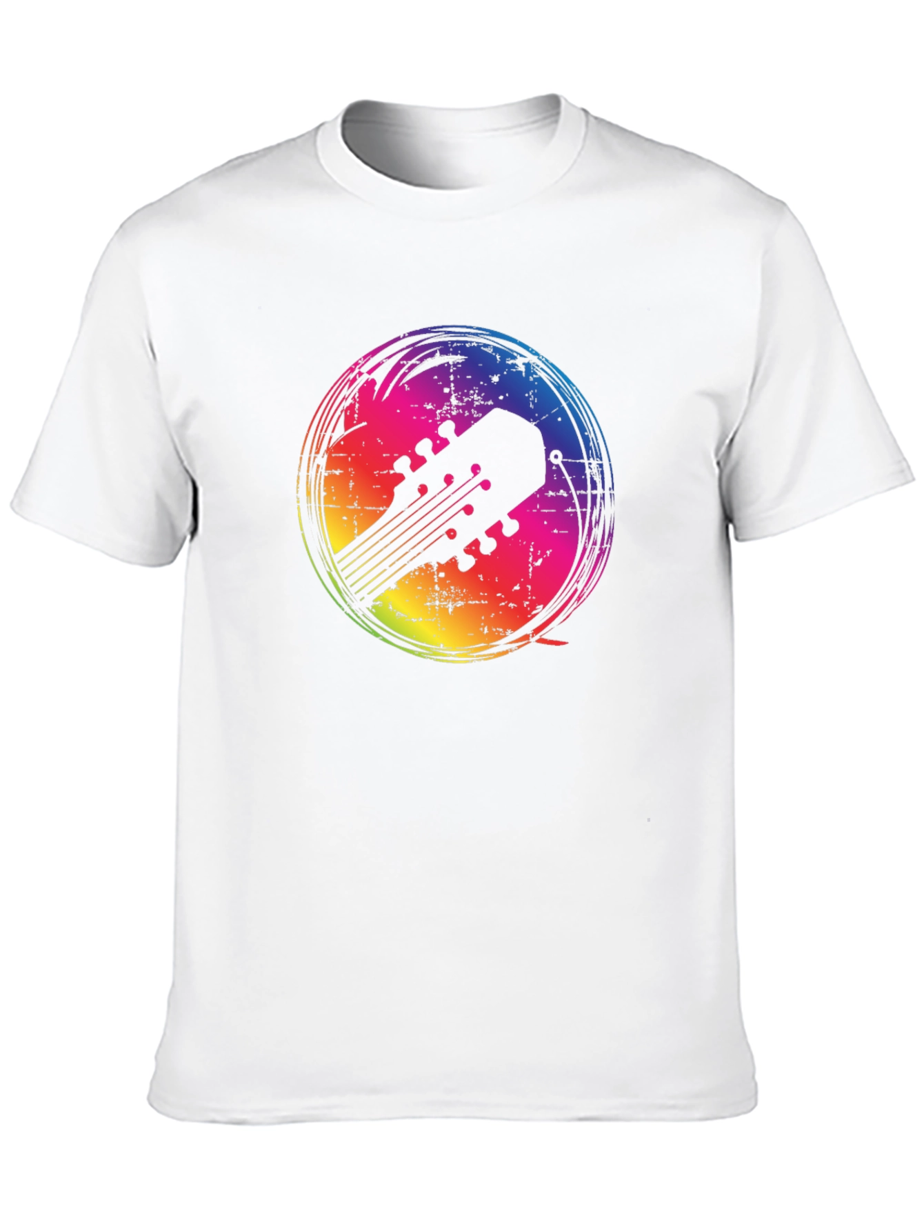 Rainbow Guitar Headstock Graphic Tee