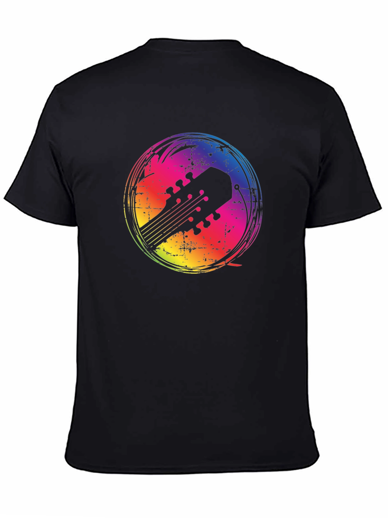 Rainbow Guitar Headstock Graphic Tee