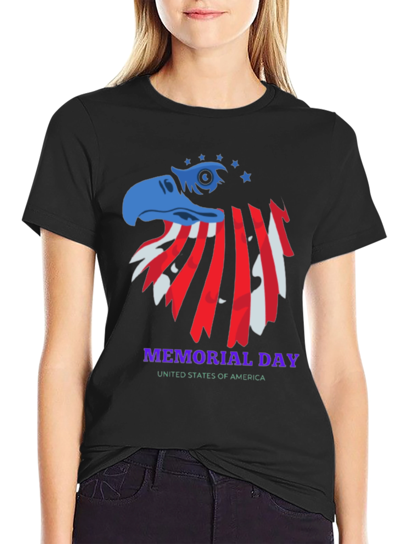 Memorial Day Eagle Graphic Tee