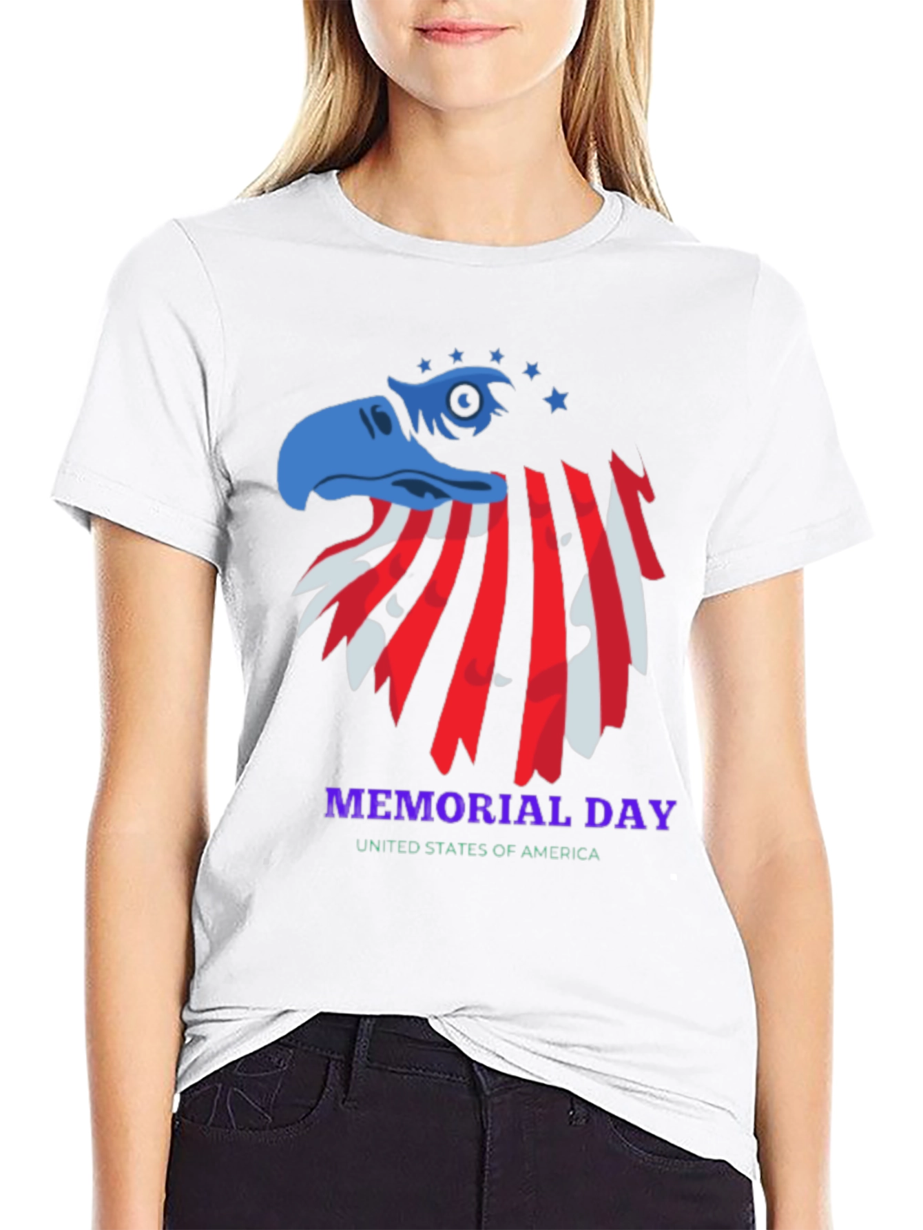 Memorial Day Eagle Graphic Tee