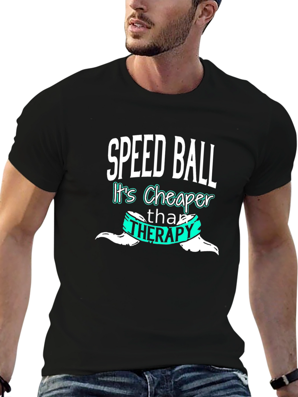 Speedball Cheaper Than Therapy Tee - Black Cotton Blend