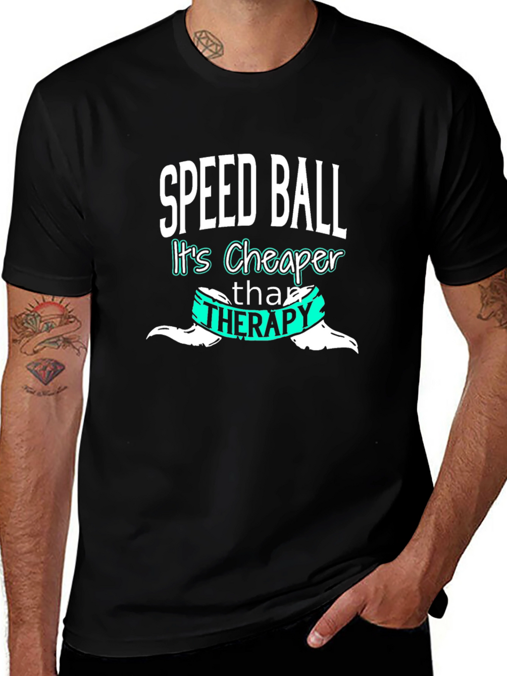 Speedball Cheaper Than Therapy Tee - Black Cotton Blend