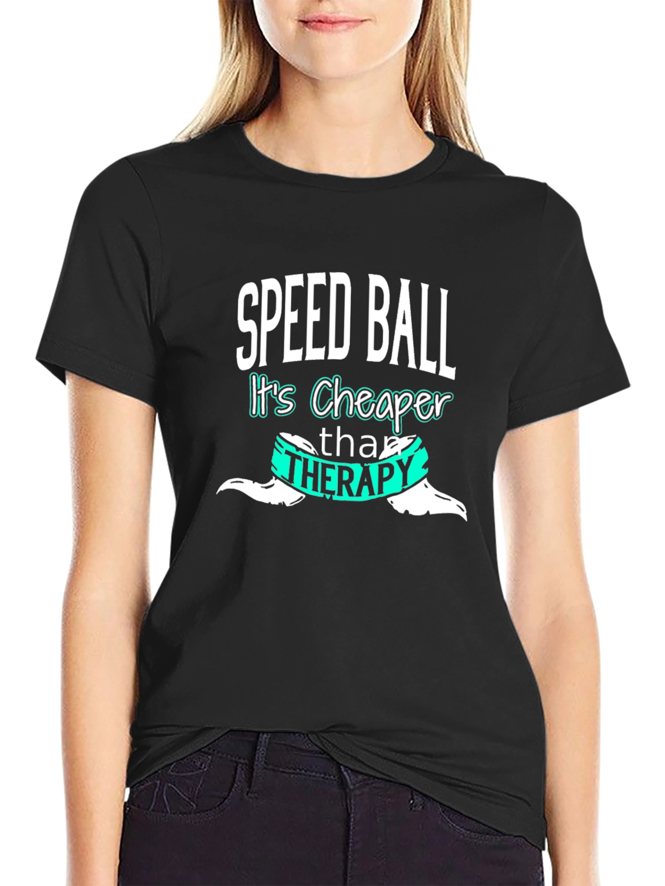 Speedball Cheaper Than Therapy Tee - Black Cotton Blend