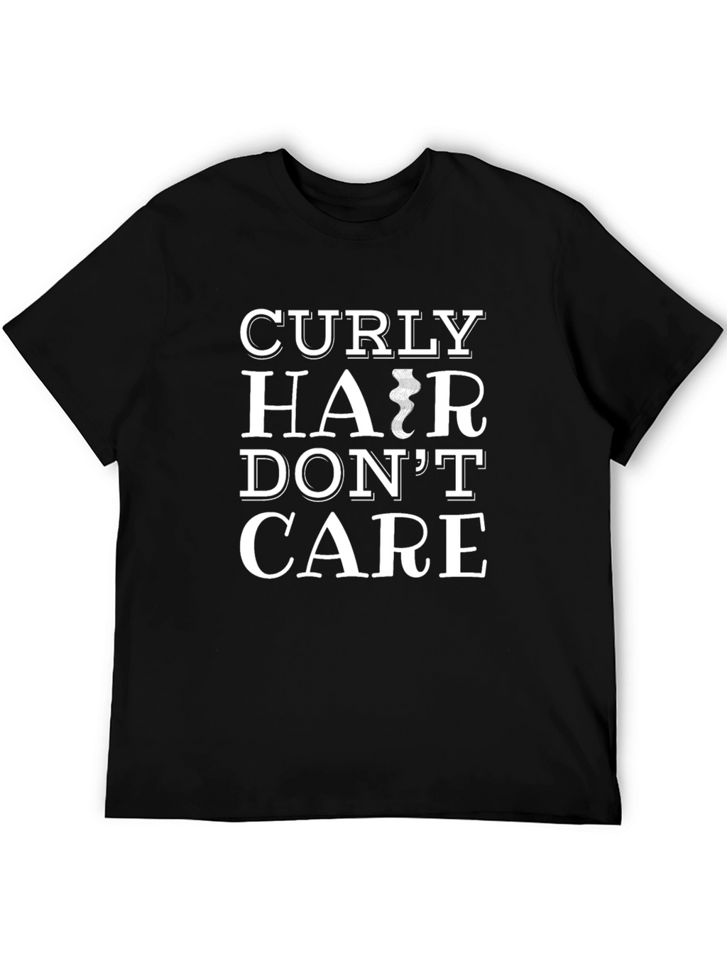 Curly Hair Dont Care Black Tee