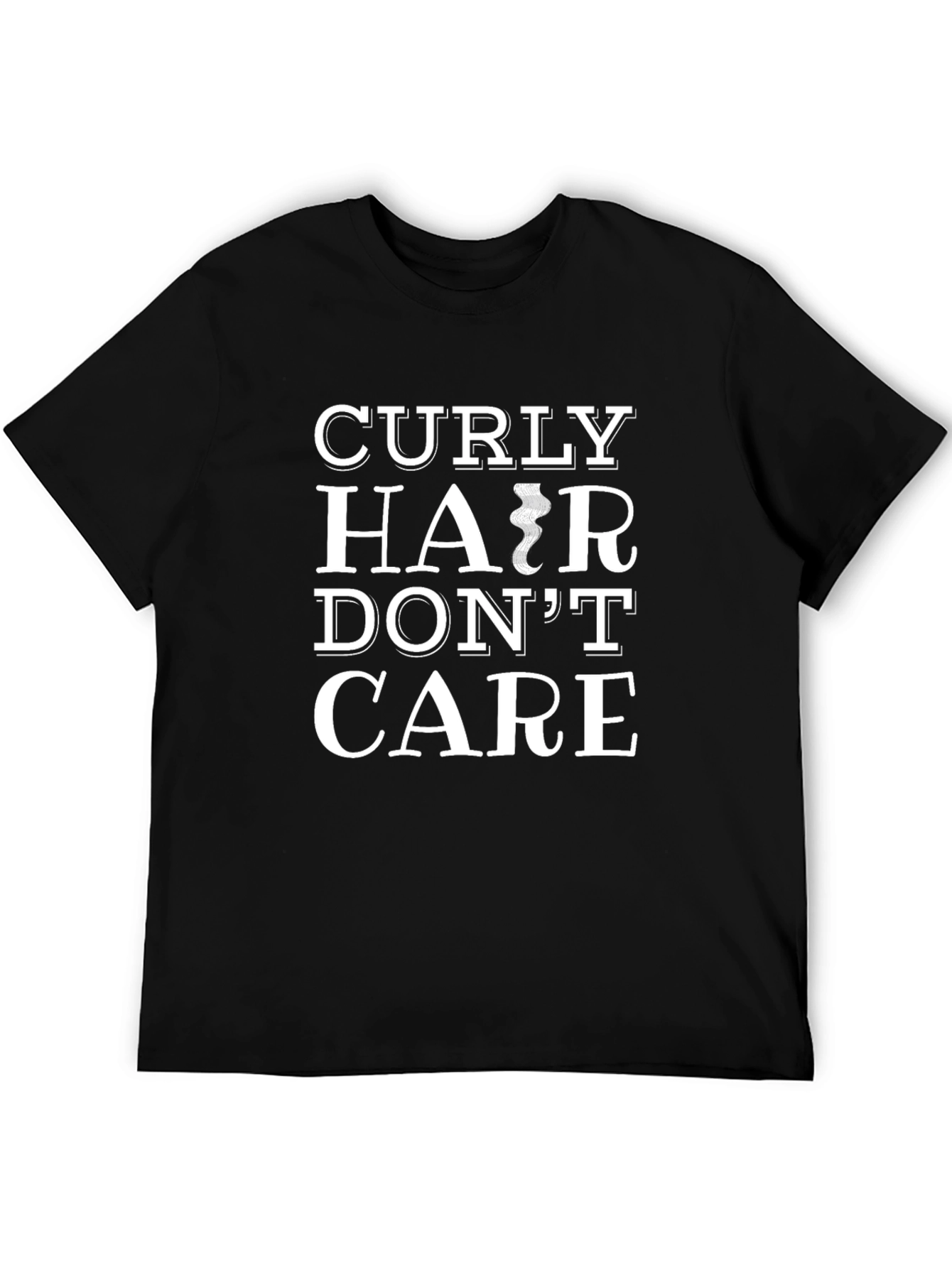 Curly Hair Dont Care Black Tee
