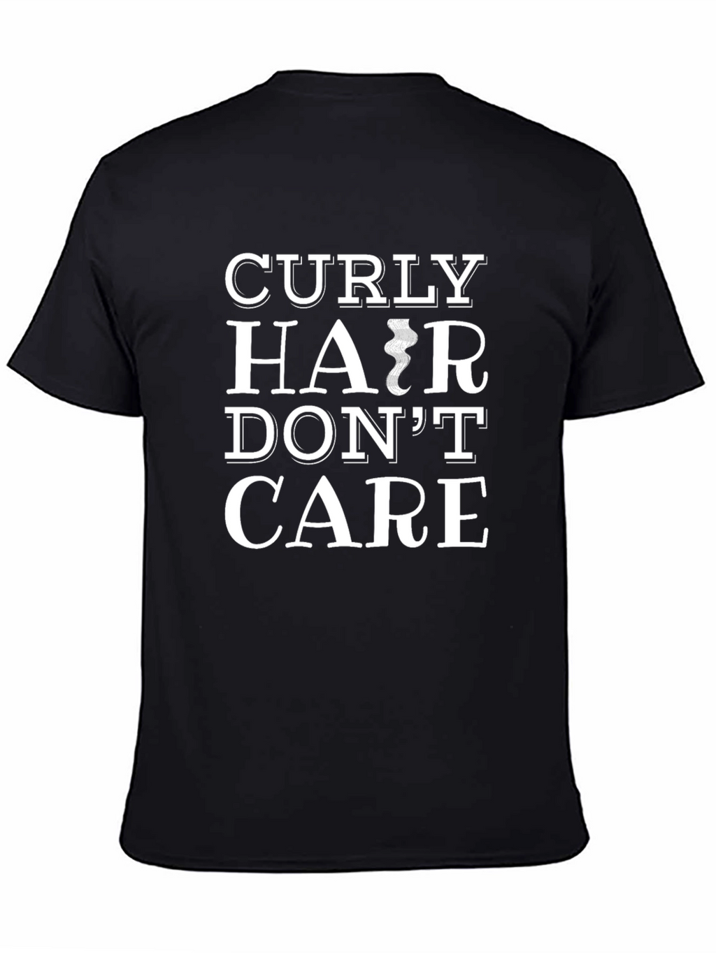 Curly Hair Dont Care Black Tee