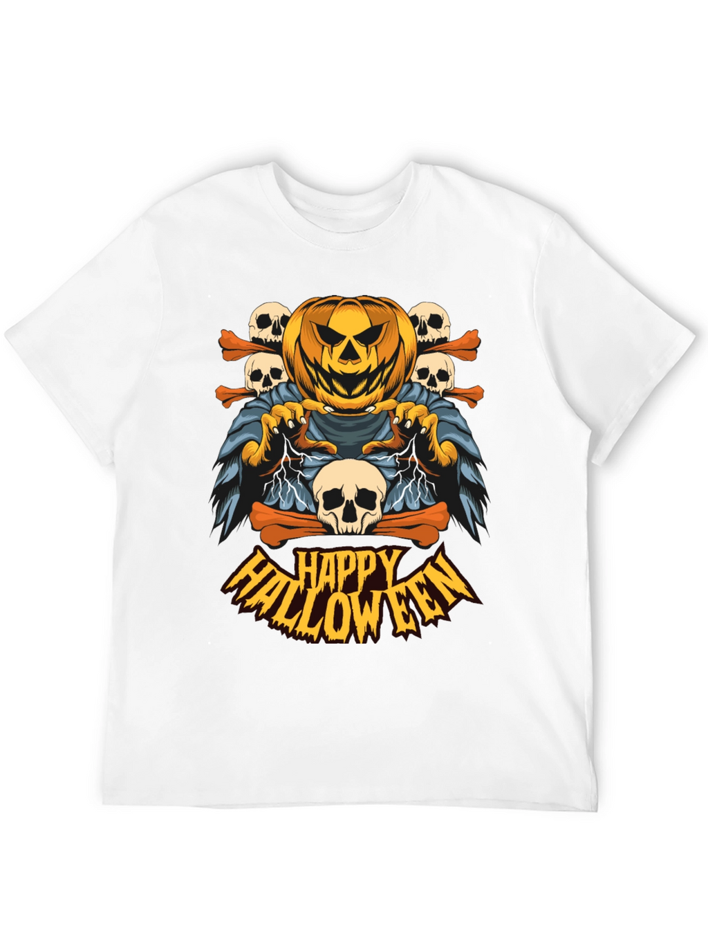 Happy Halloween Pumpkin Skull T-Shirt