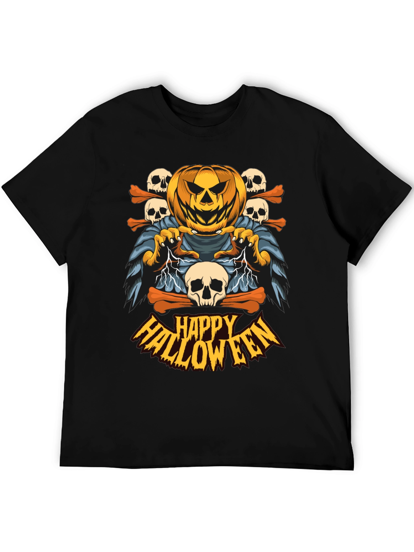 Happy Halloween Pumpkin Skull T-Shirt