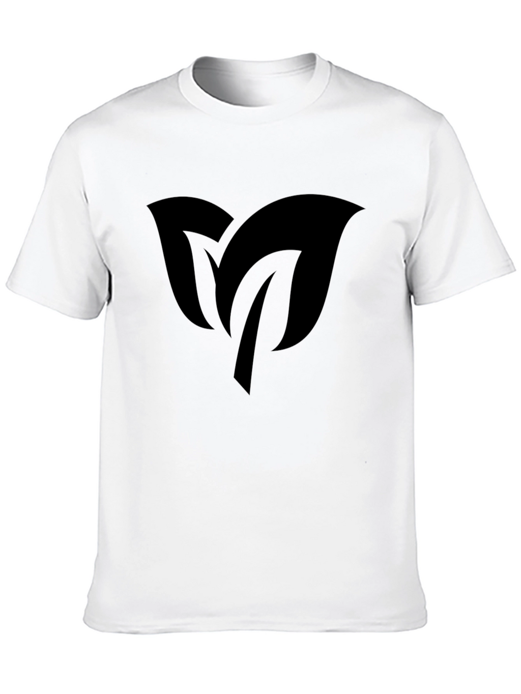 Mens Black T-Shirt with Leaf Design