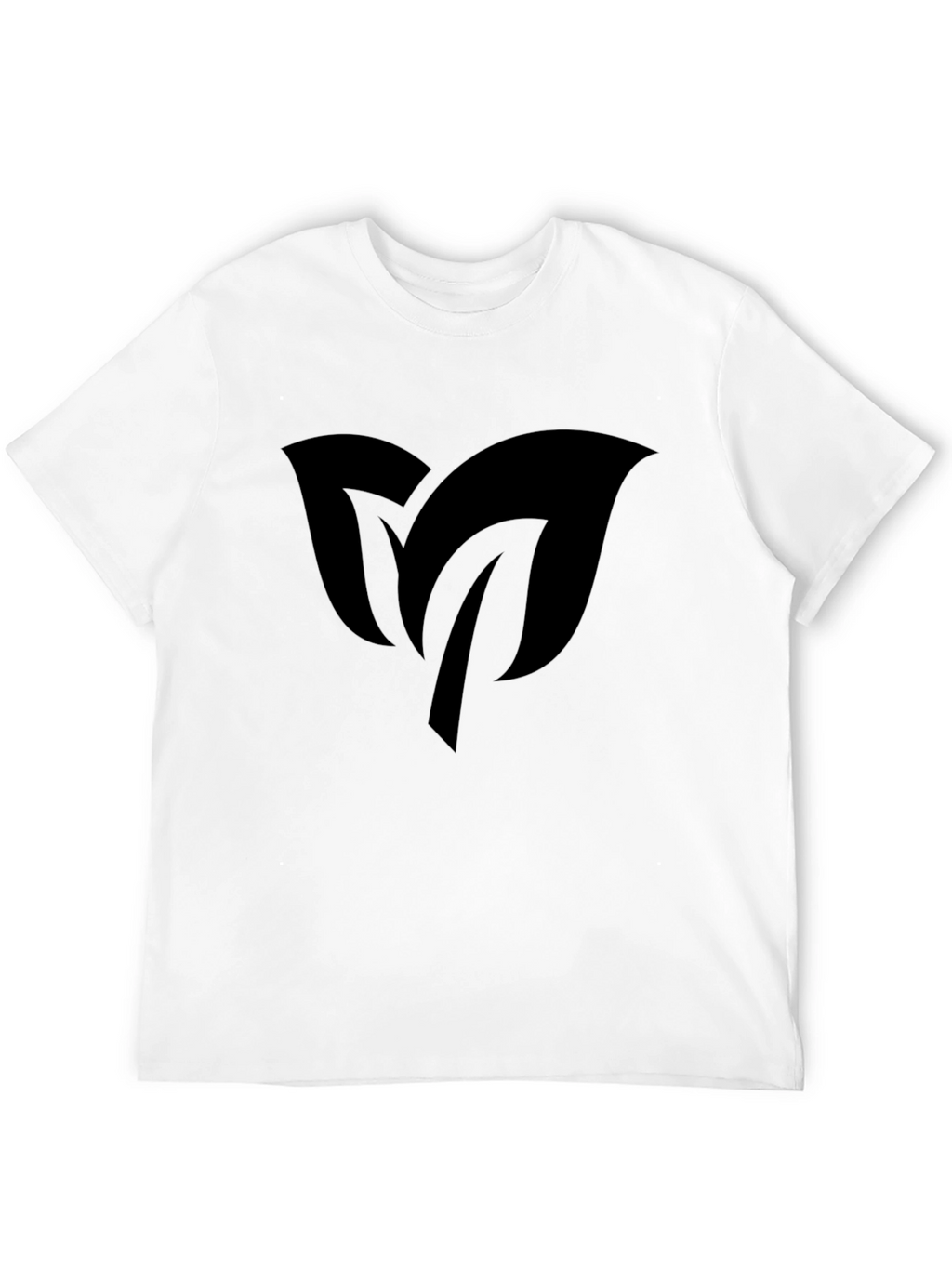 Mens Black T-Shirt with Leaf Design