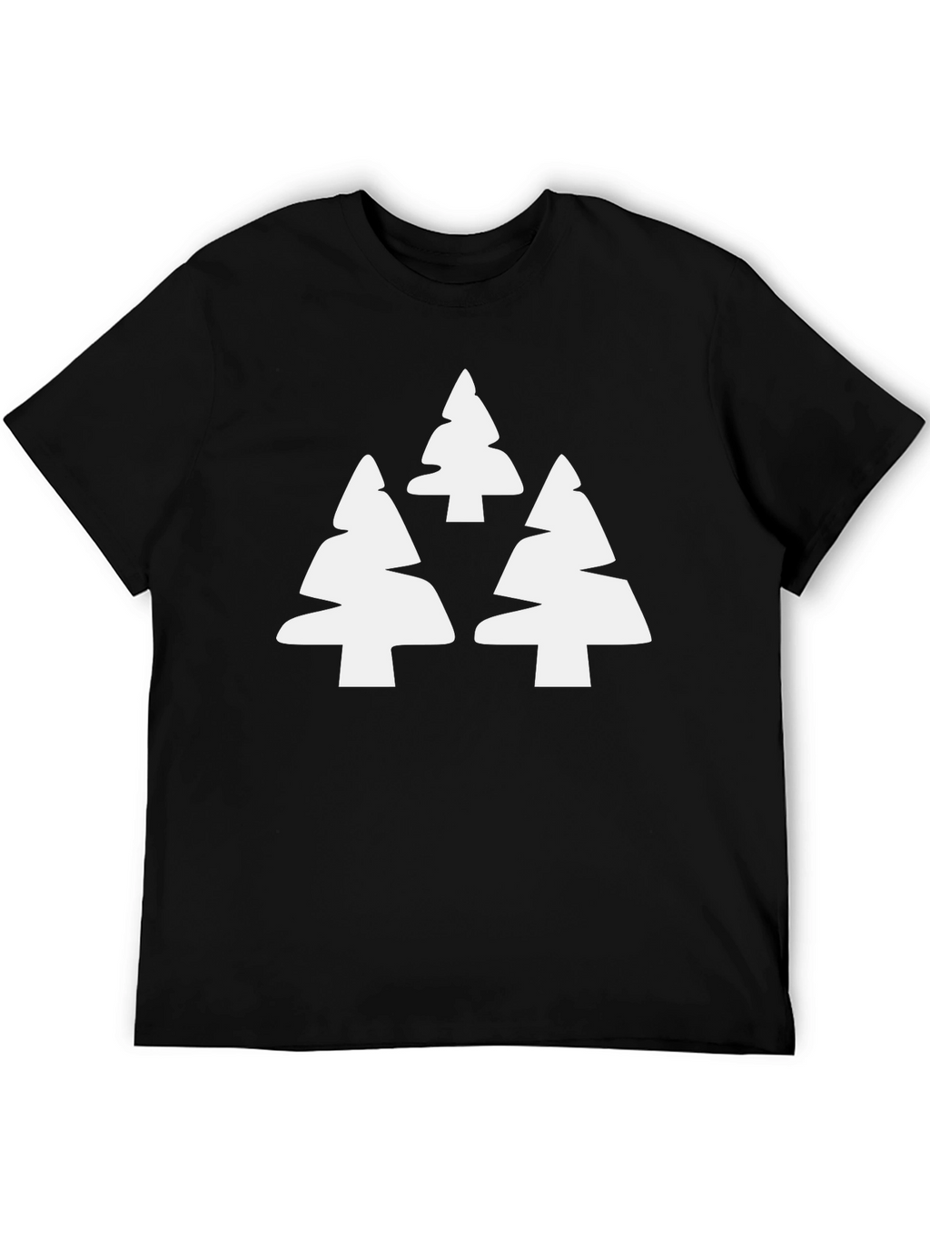 Modern Tree Graphic Tee - Black Casual T-Shirt