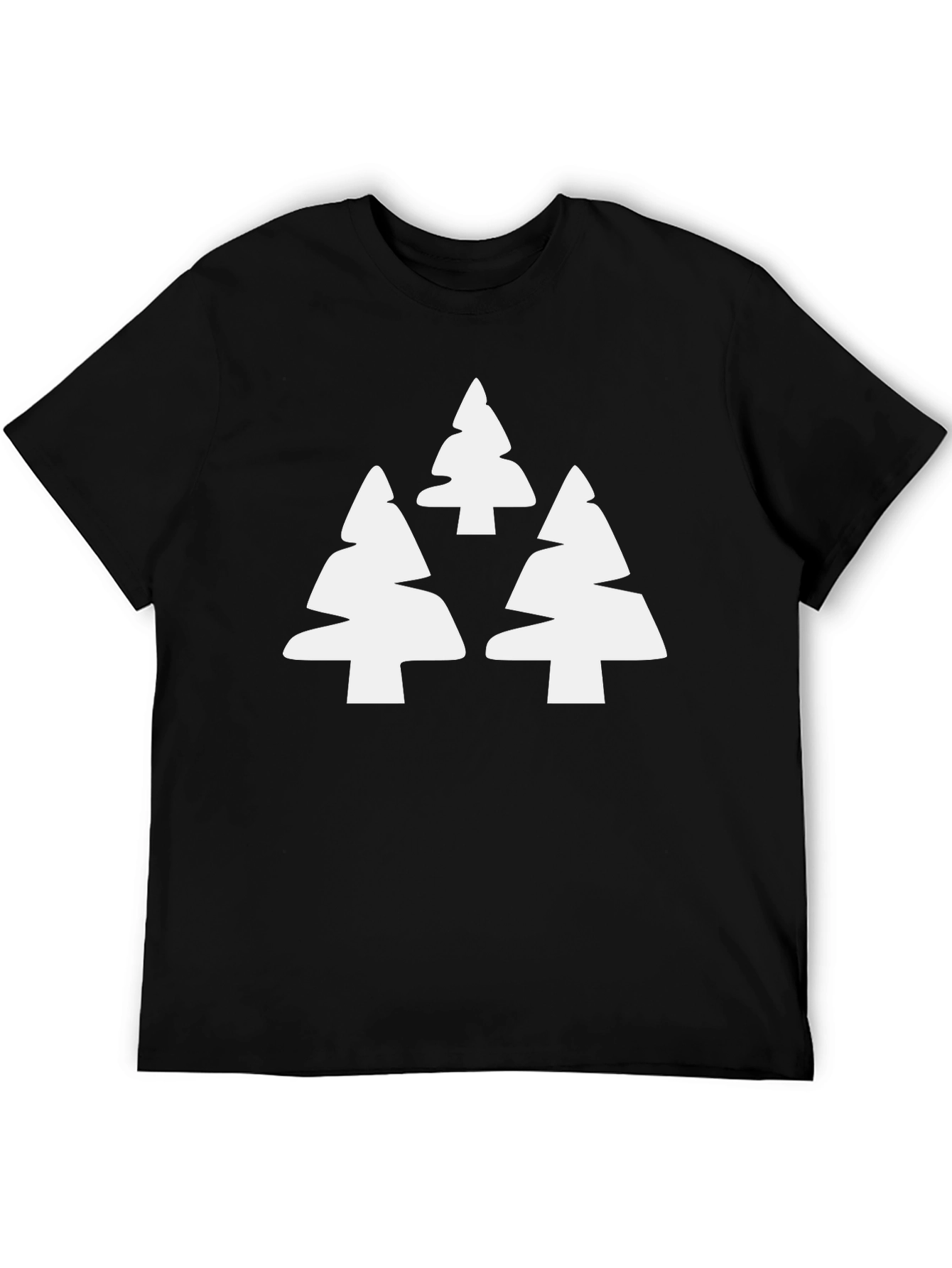 Modern Tree Graphic Tee - Black Casual T-Shirt