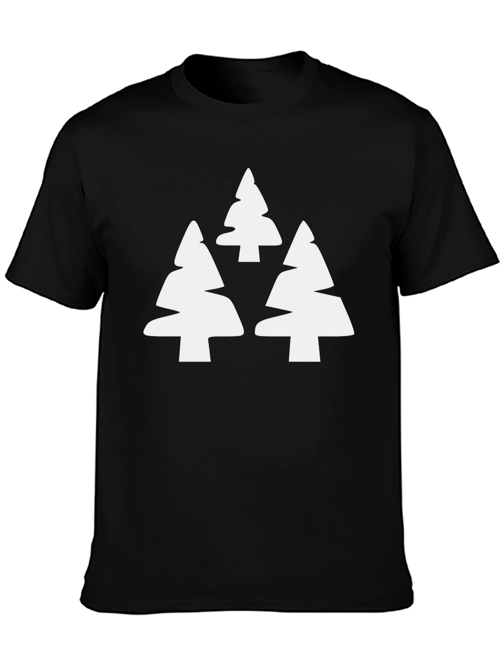Modern Tree Graphic Tee - Black Casual T-Shirt