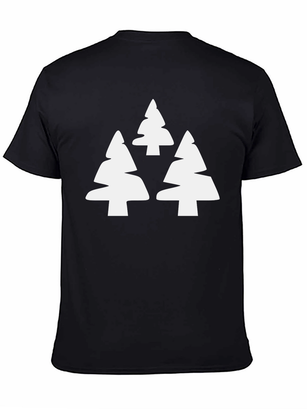 Modern Tree Graphic Tee - Black Casual T-Shirt