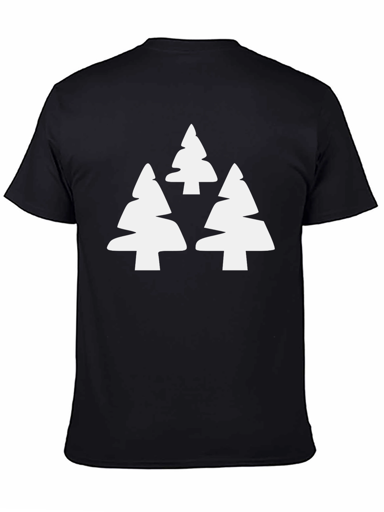 Modern Tree Graphic Tee - Black Casual T-Shirt