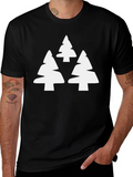 Modern Tree Graphic Tee - Black Casual T-Shirt