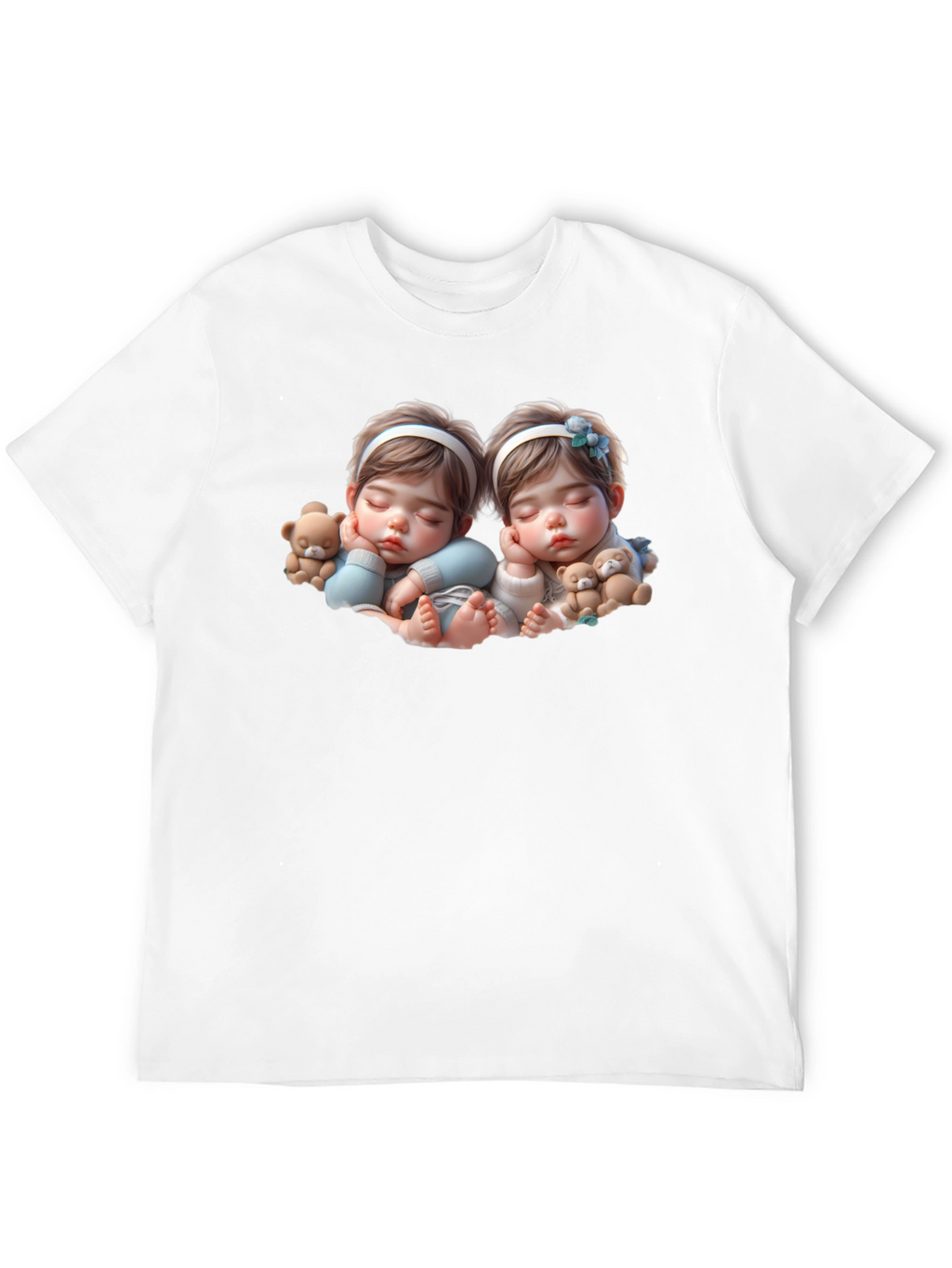 Cute Baby Twins Black T-Shirt