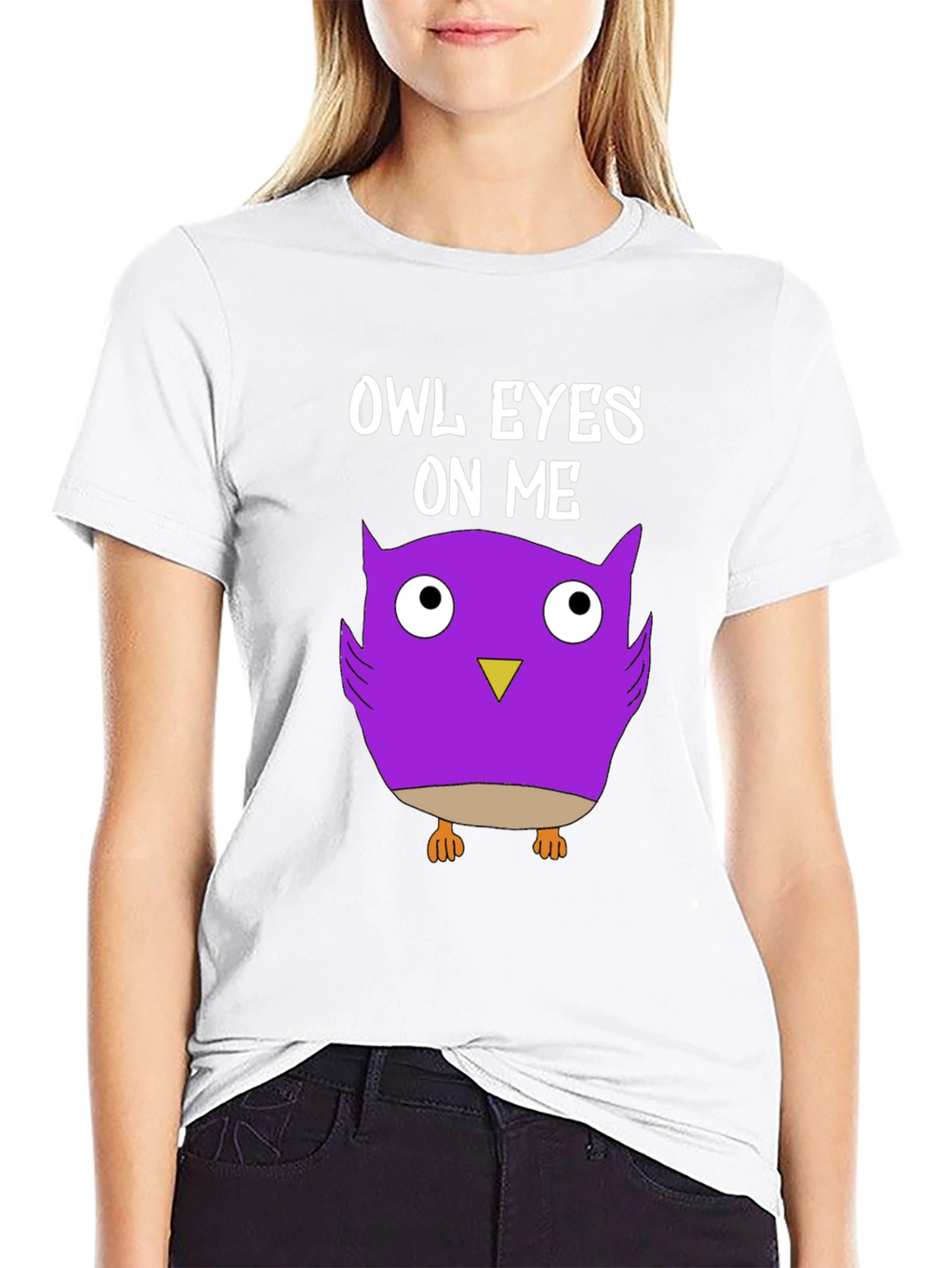 Owl Eyes On Me Graphic Tee - Black