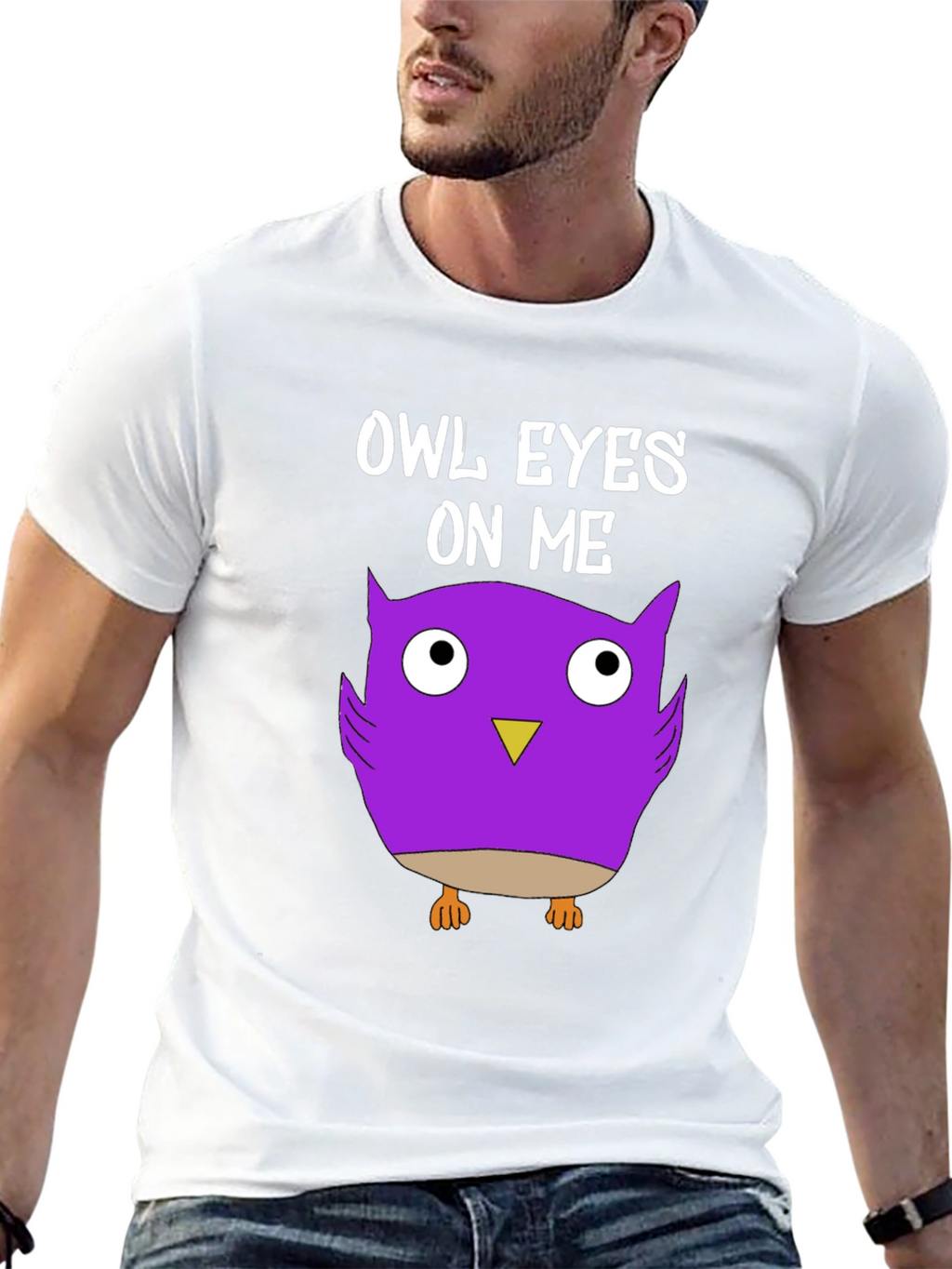 Owl Eyes On Me Graphic Tee - Black