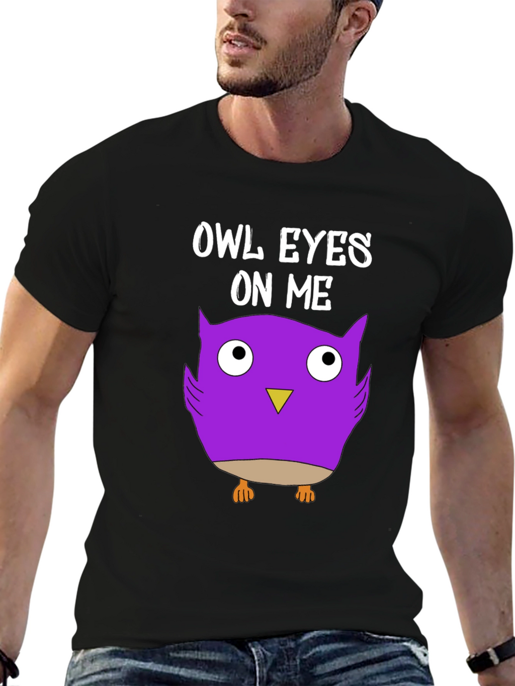 Owl Eyes On Me Graphic Tee - Black