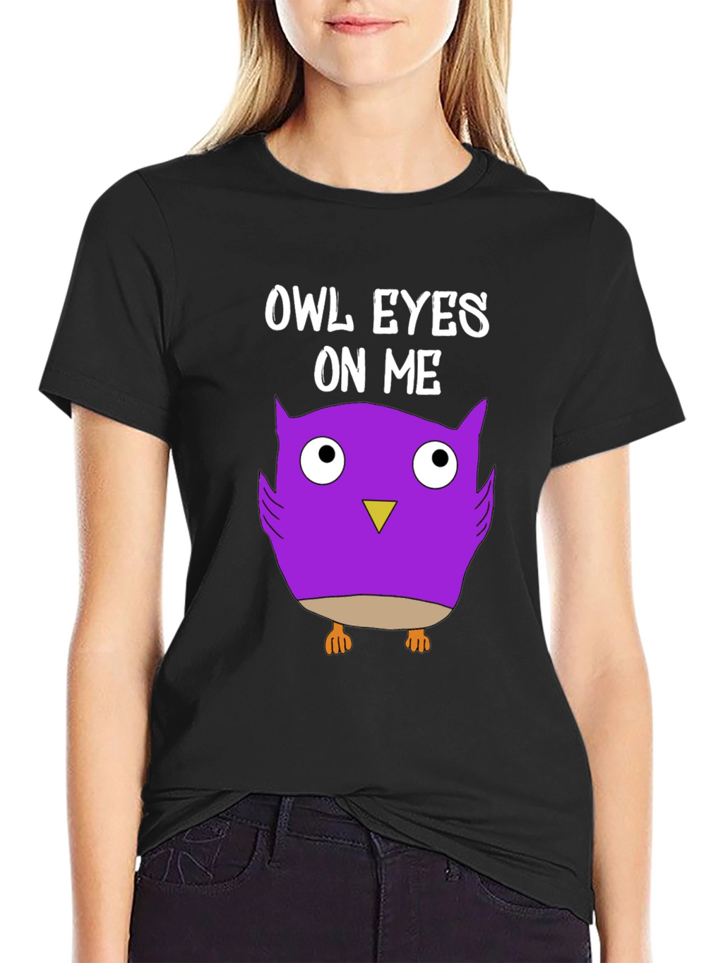 Owl Eyes On Me Graphic Tee - Black