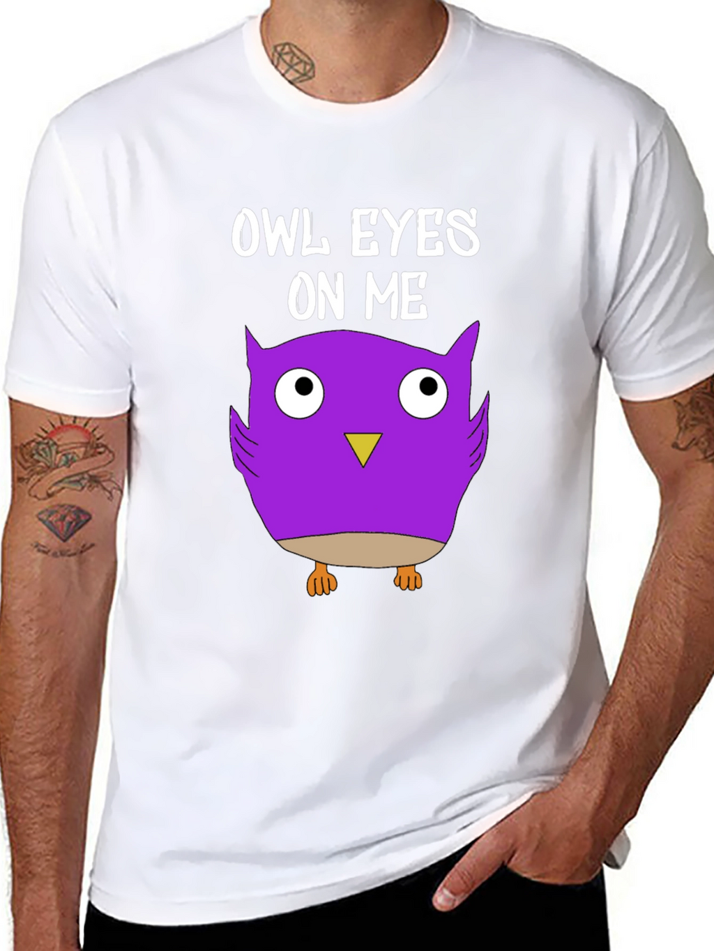 Owl Eyes On Me Graphic Tee - Black